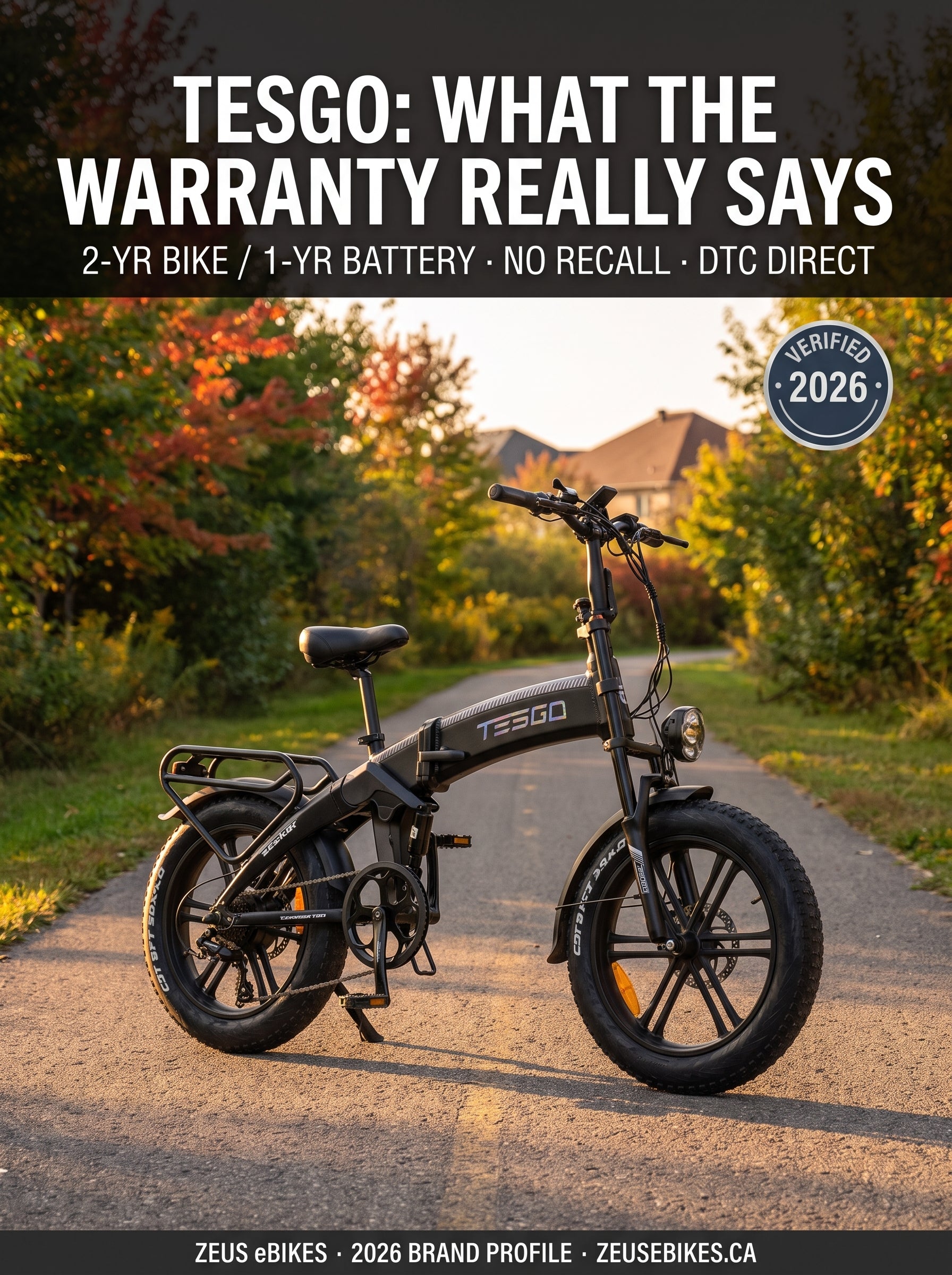 Tesgo folding eBikes Canada — verified brand profile 2026 · Zeus eBikes
