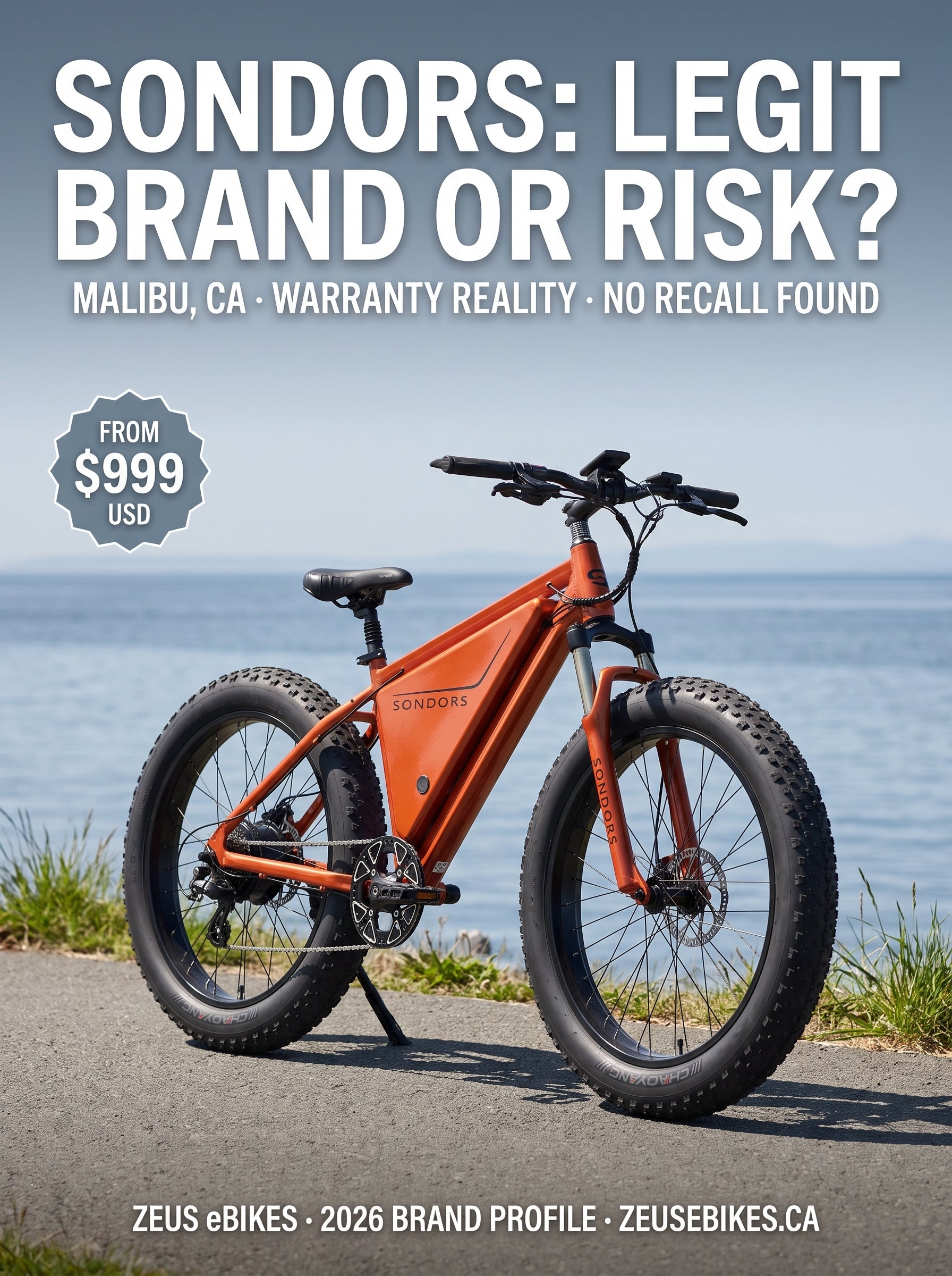 Sondors eBikes Canada — verified brand profile 2026 · Zeus eBikes
