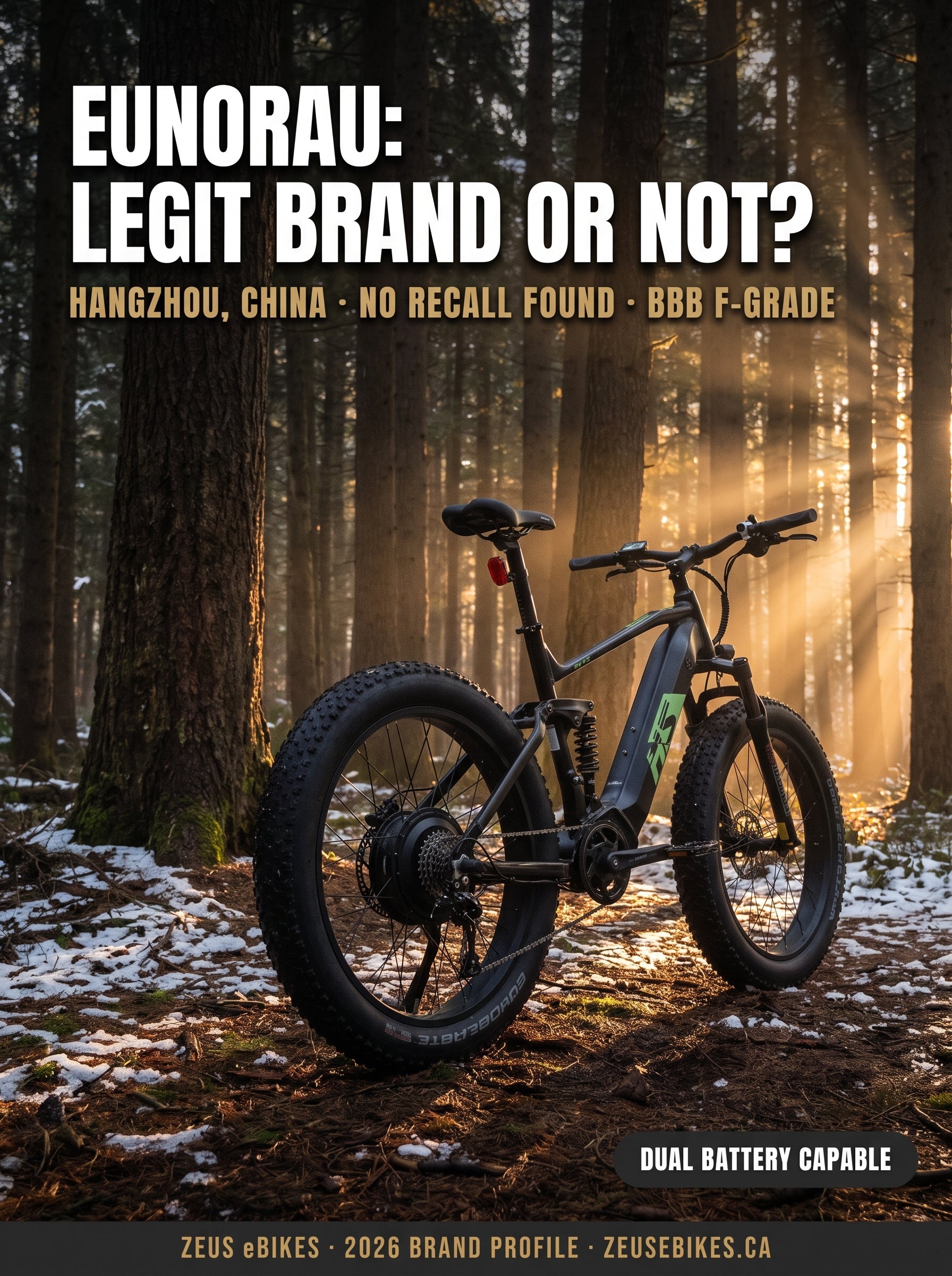 Eunorau eBikes Canada — verified brand profile 2026 · Zeus eBikes