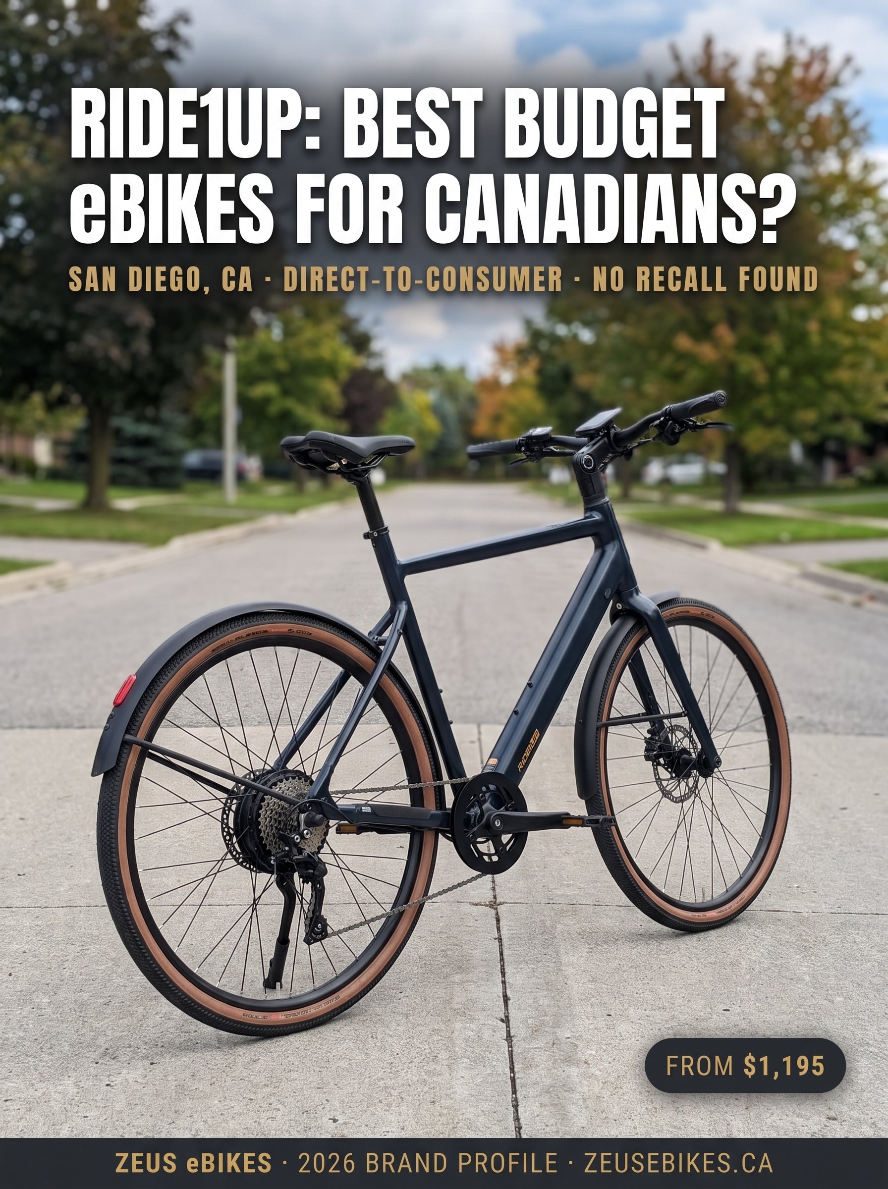 Ride1Up eBikes Canada — verified brand profile 2026 · Zeus eBikes