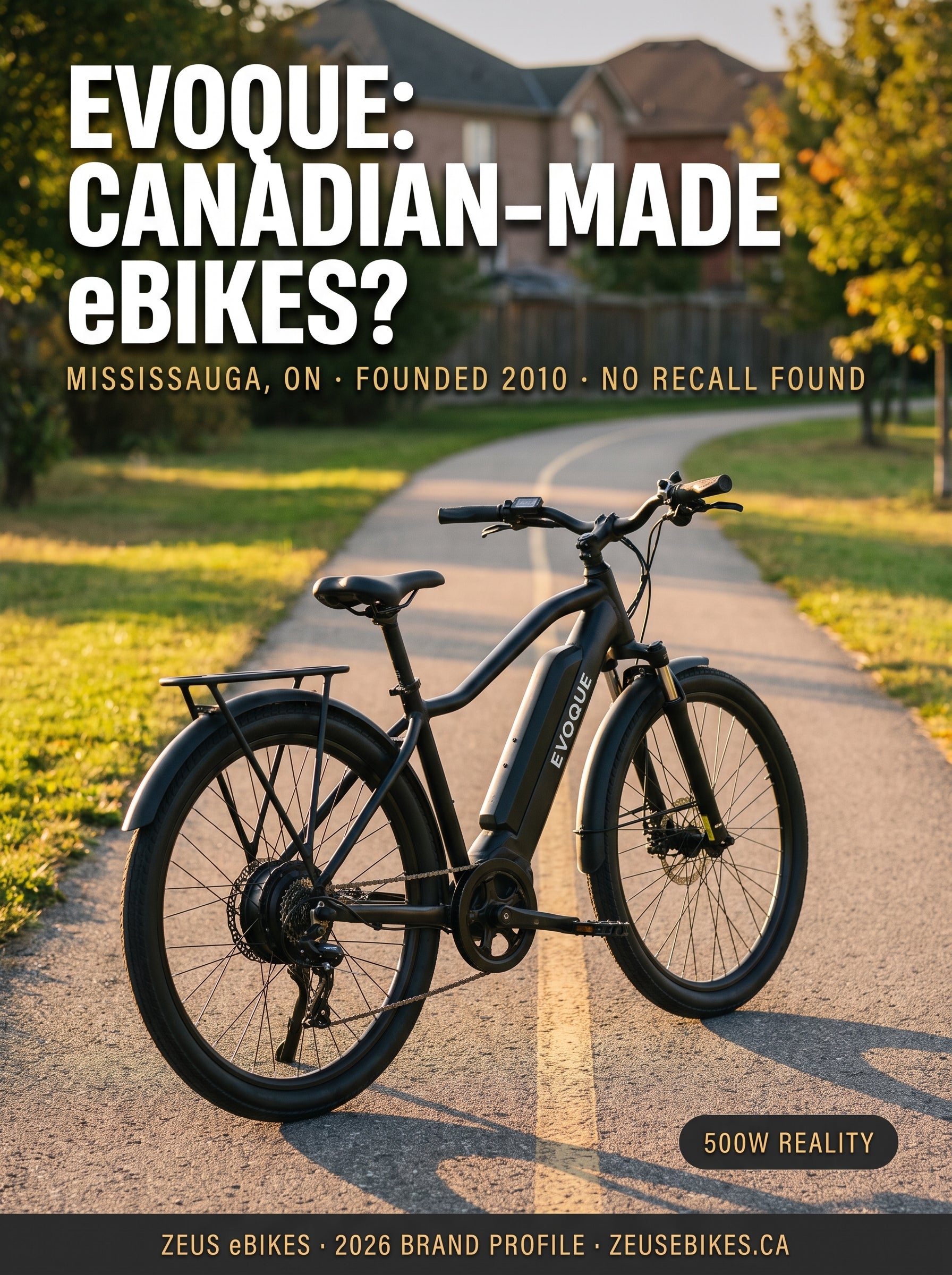 Evoque eBikes Canada — verified brand profile 2026 · Zeus eBikes