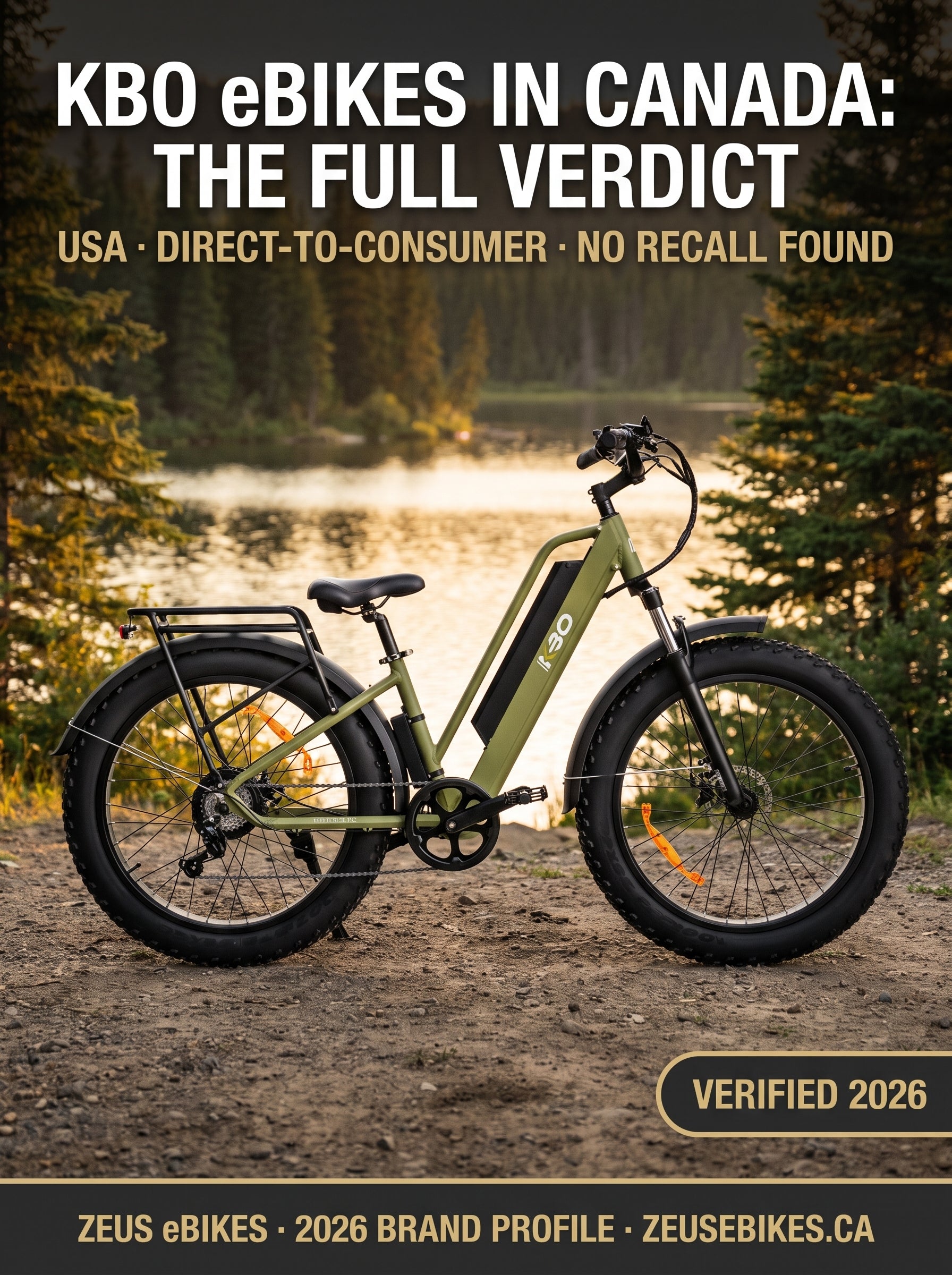 KBO eBikes Canada — Tornado fat-tire electric bike, brand profile cover, verified 2026