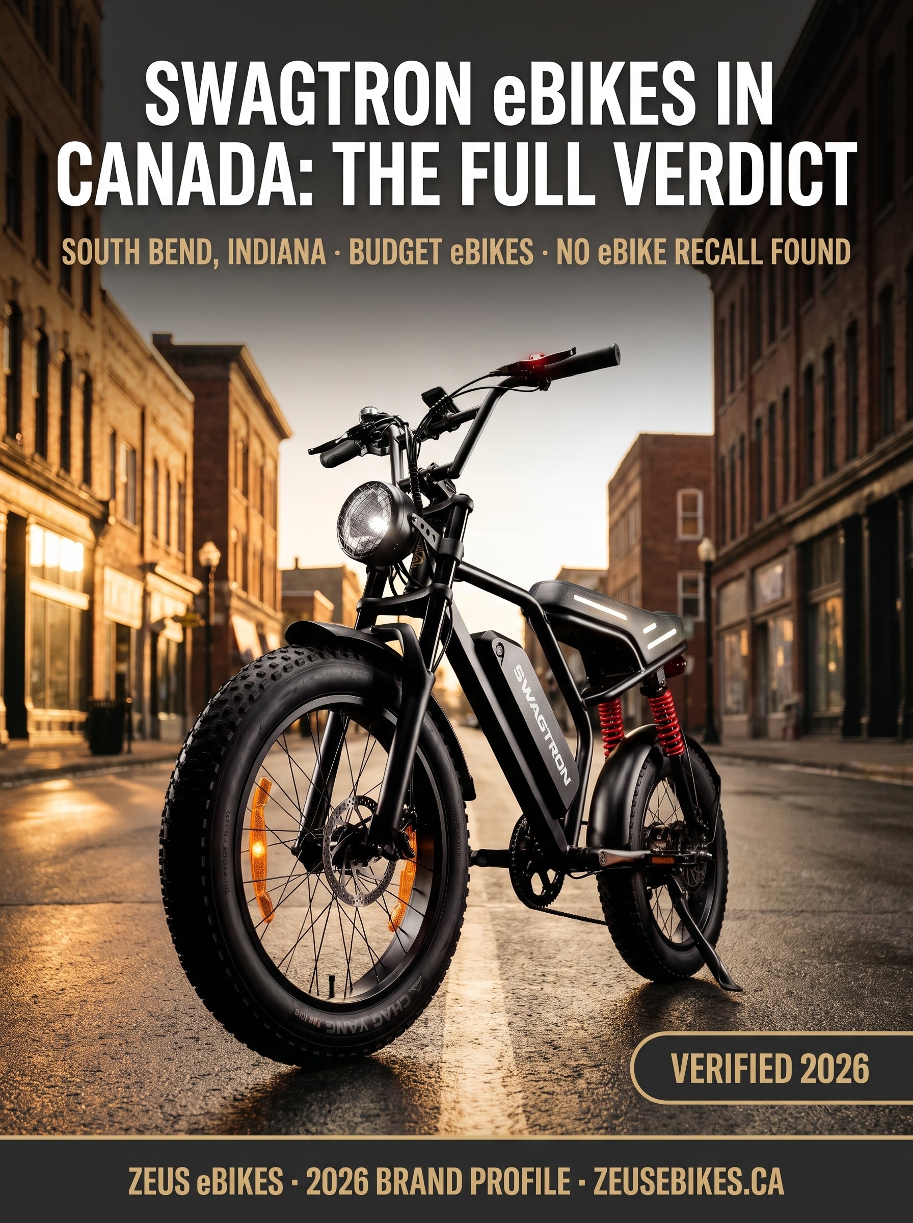 Swagtron eBikes Canada — UrbanCruise electric bike, brand profile cover, verified 2026