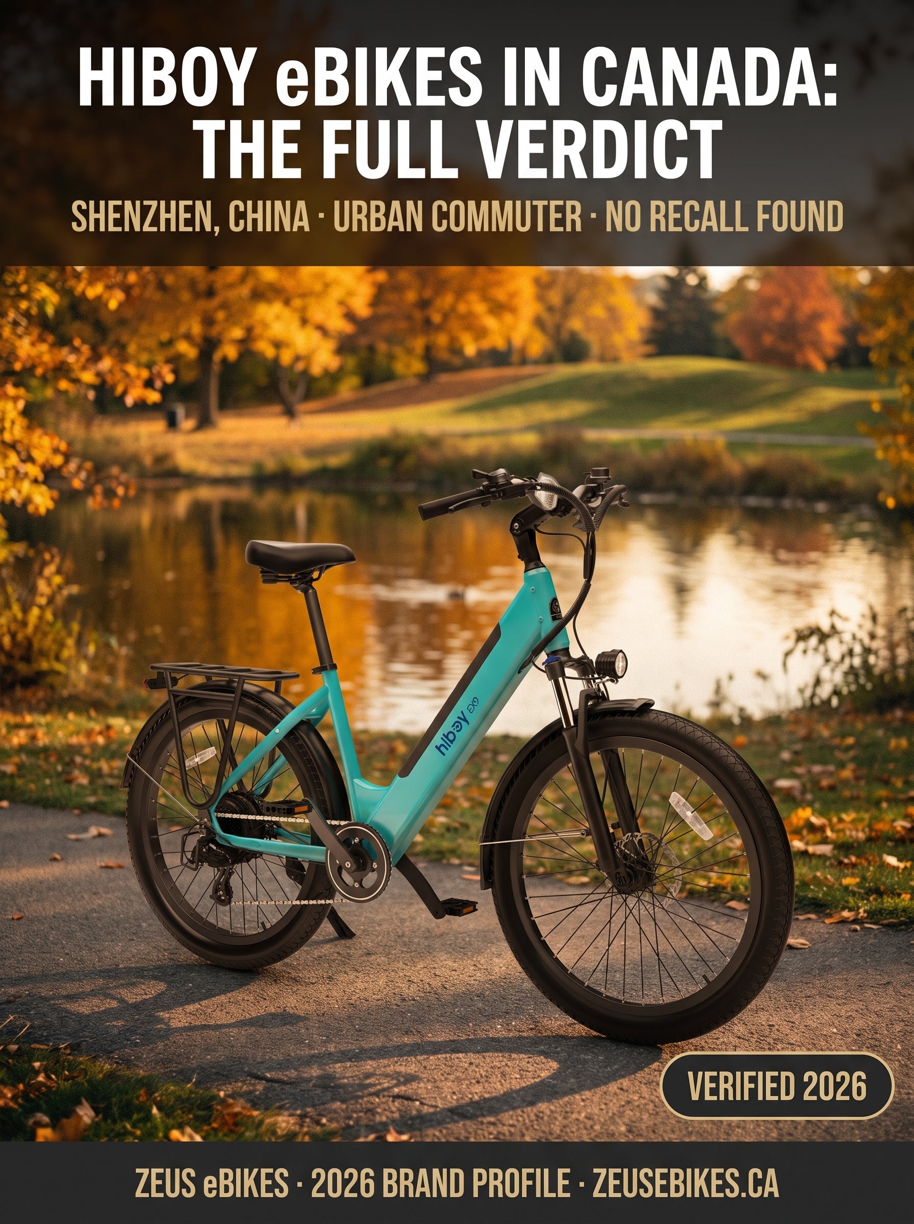 Hiboy eBikes Canada — EX9 urban commuter electric bike, brand profile cover, verified 2026