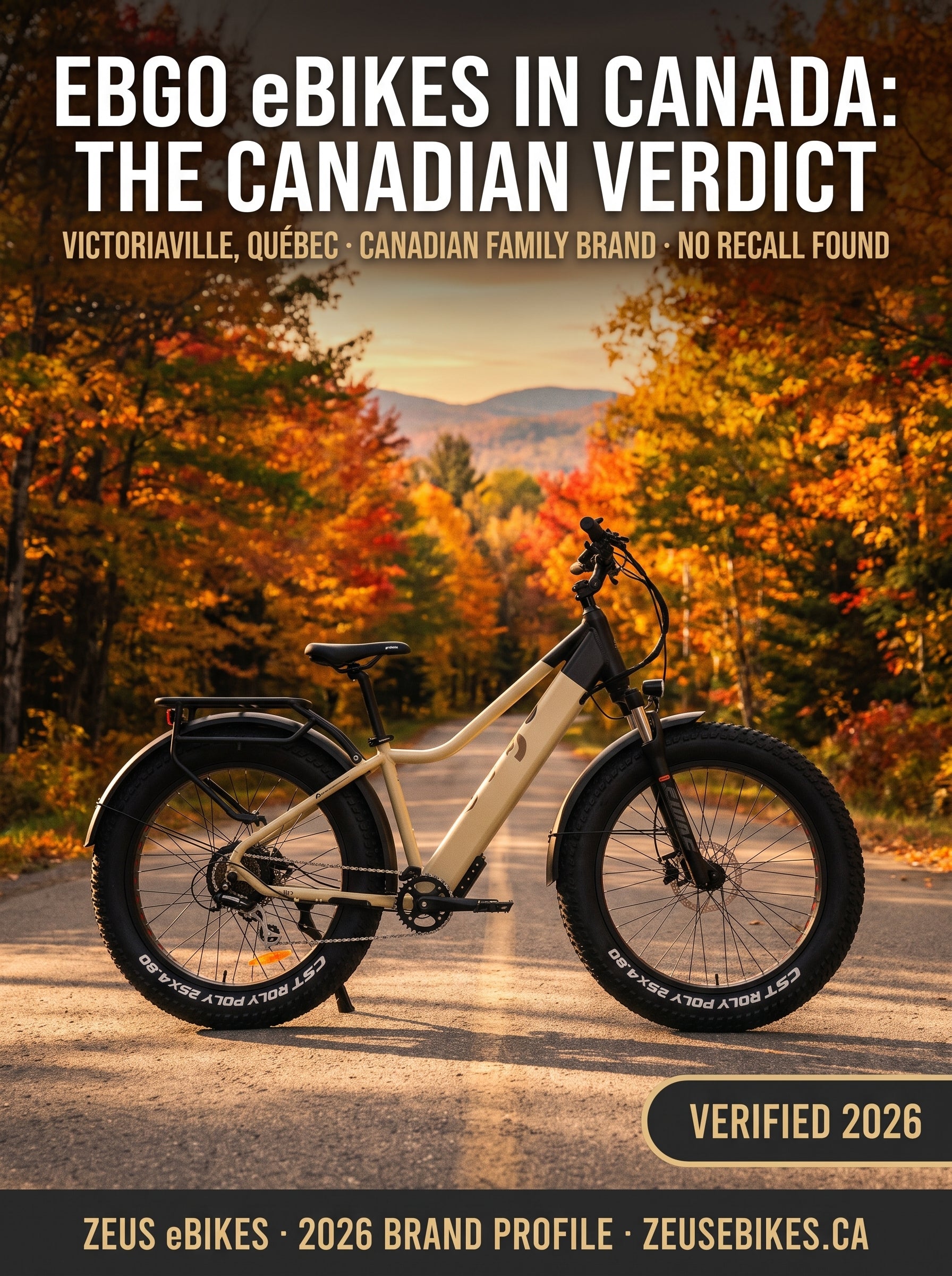 eBGO eBikes Canada — Expedition fat-tire electric bike, Canadian brand profile cover, verified 2026