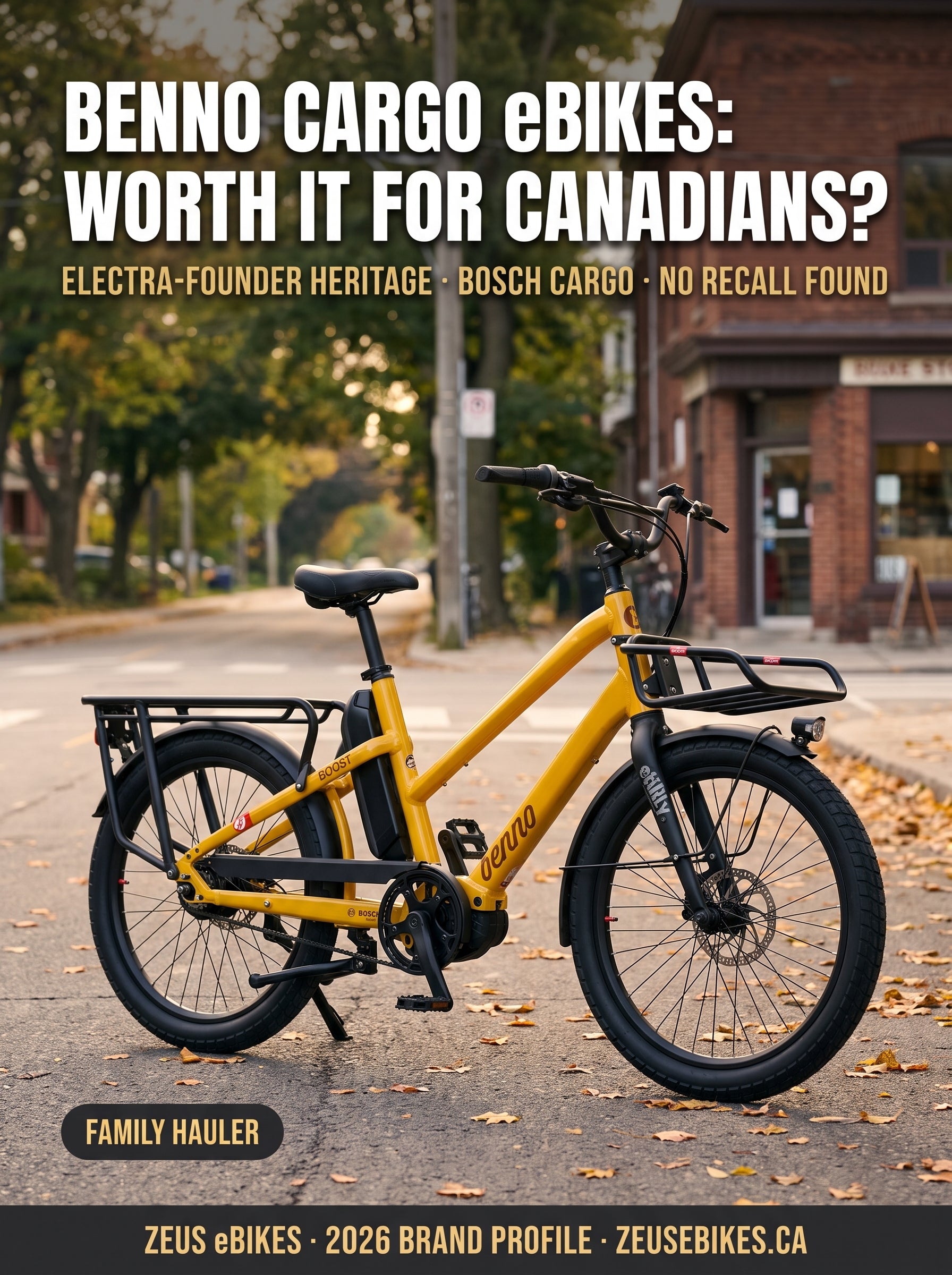Benno Bikes Canada 2026 — verified premium Bosch-powered cargo eBike, Canadian dealers, honest verdict