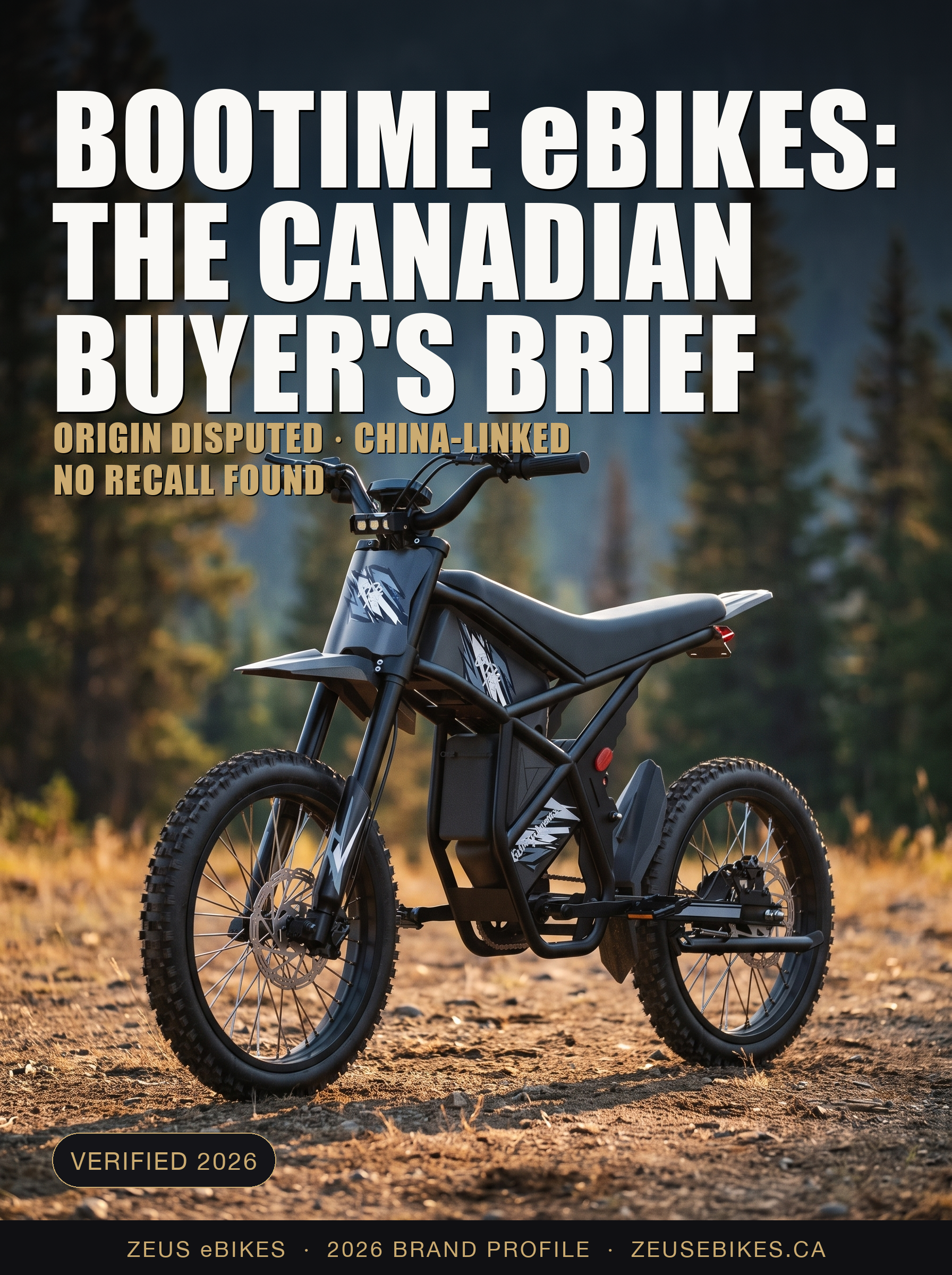 Zeus eBikes verified brand profile of Bootime Canada 2026 — ownership, warranty reality, safety record, and sourced verdict