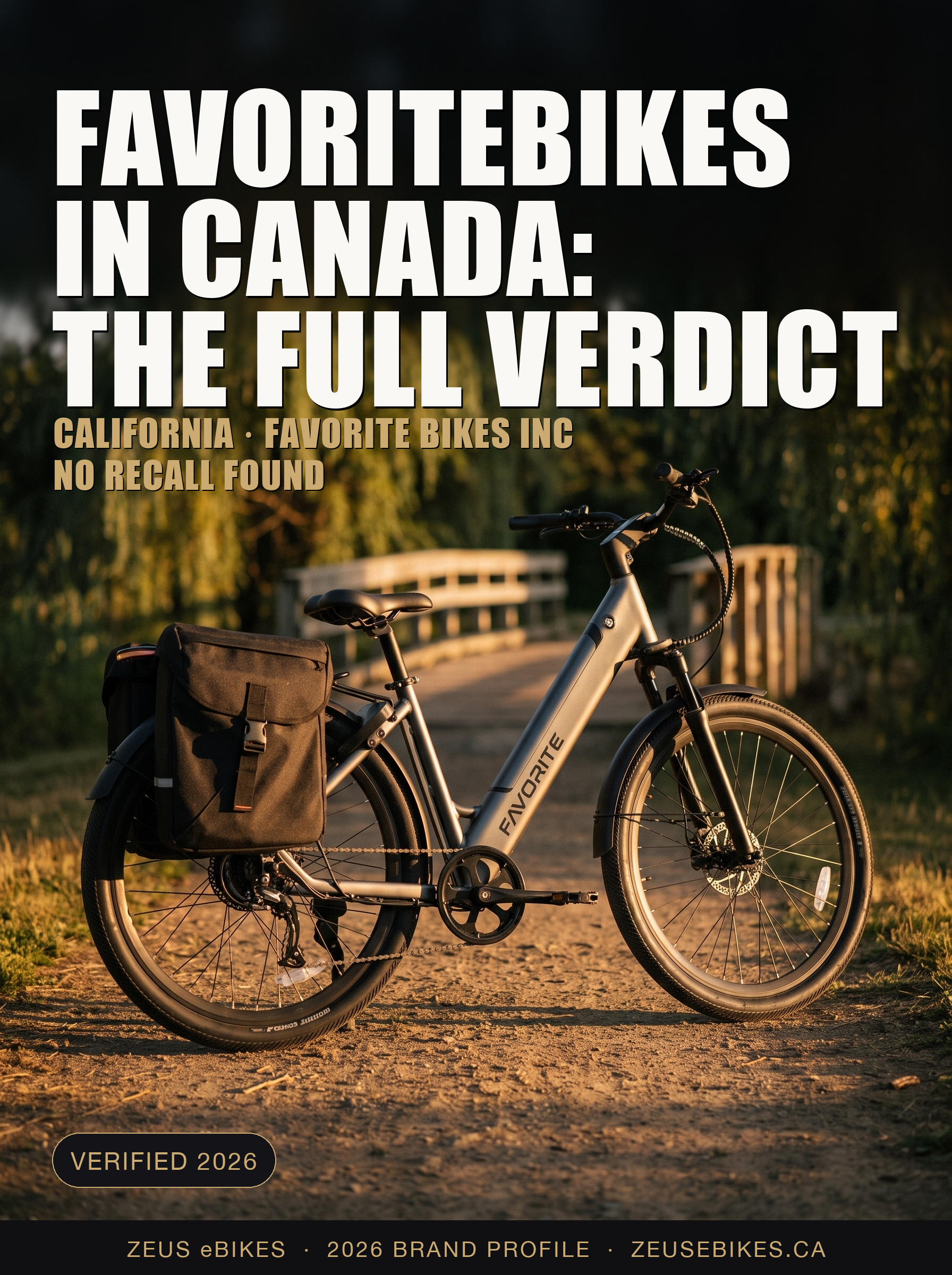 Zeus eBikes verified brand profile of FavoriteBikes Canada 2026 — ownership, warranty reality, safety record, and sourced verdict