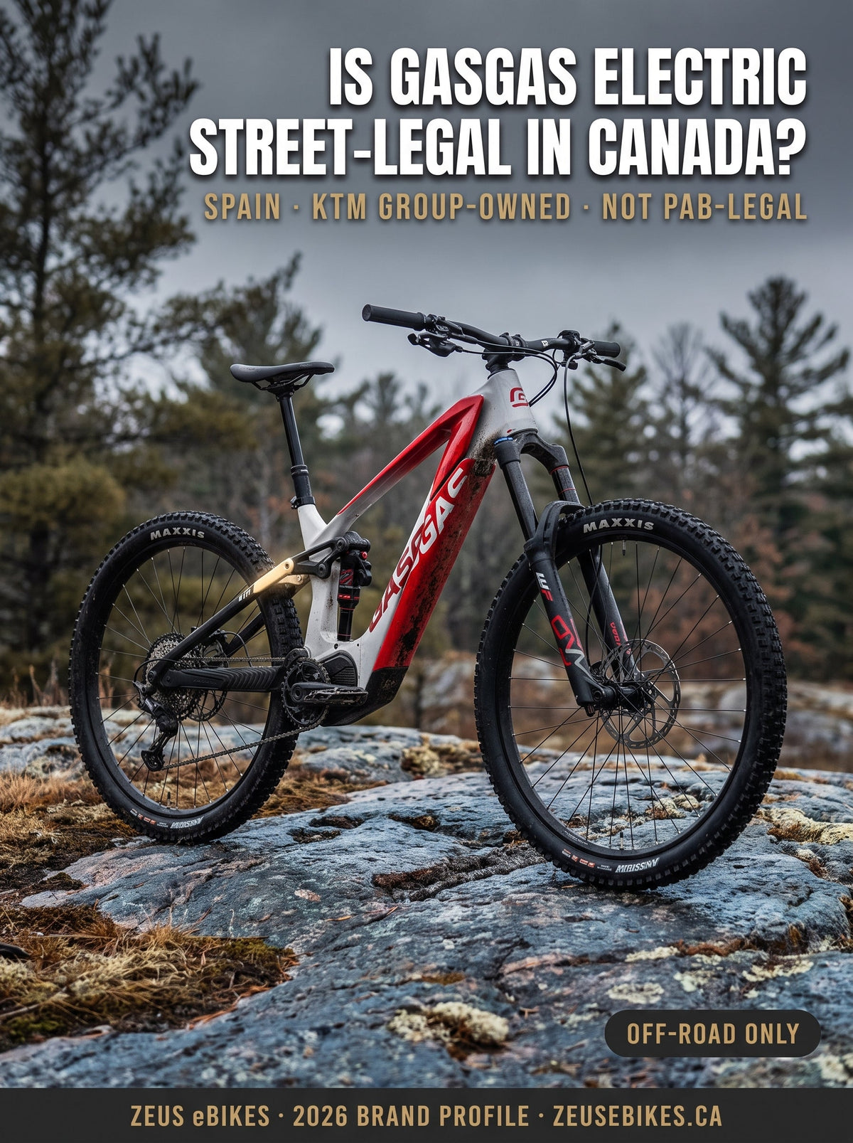 GasGas electric bike Canada 2026 — KTM Group ownership verified, legal status guide, provincial off-road rules, Canadian dealers