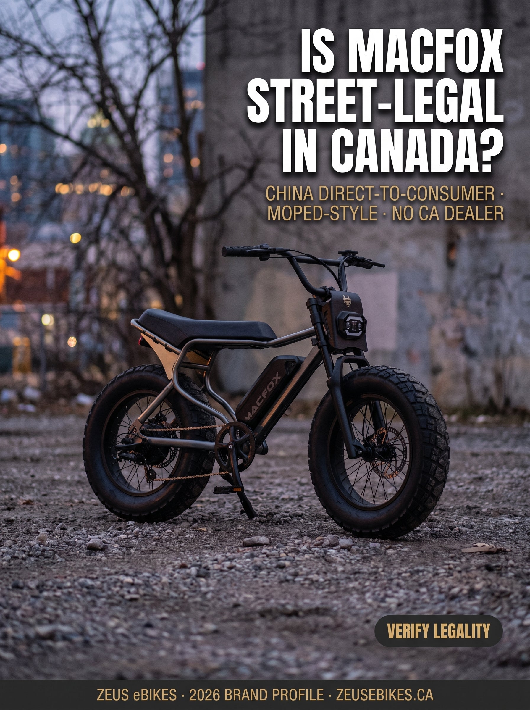 Macfox eBike Canada 2026 — verified legal status, PAB compliance review, warranty reality, no Canadian dealer