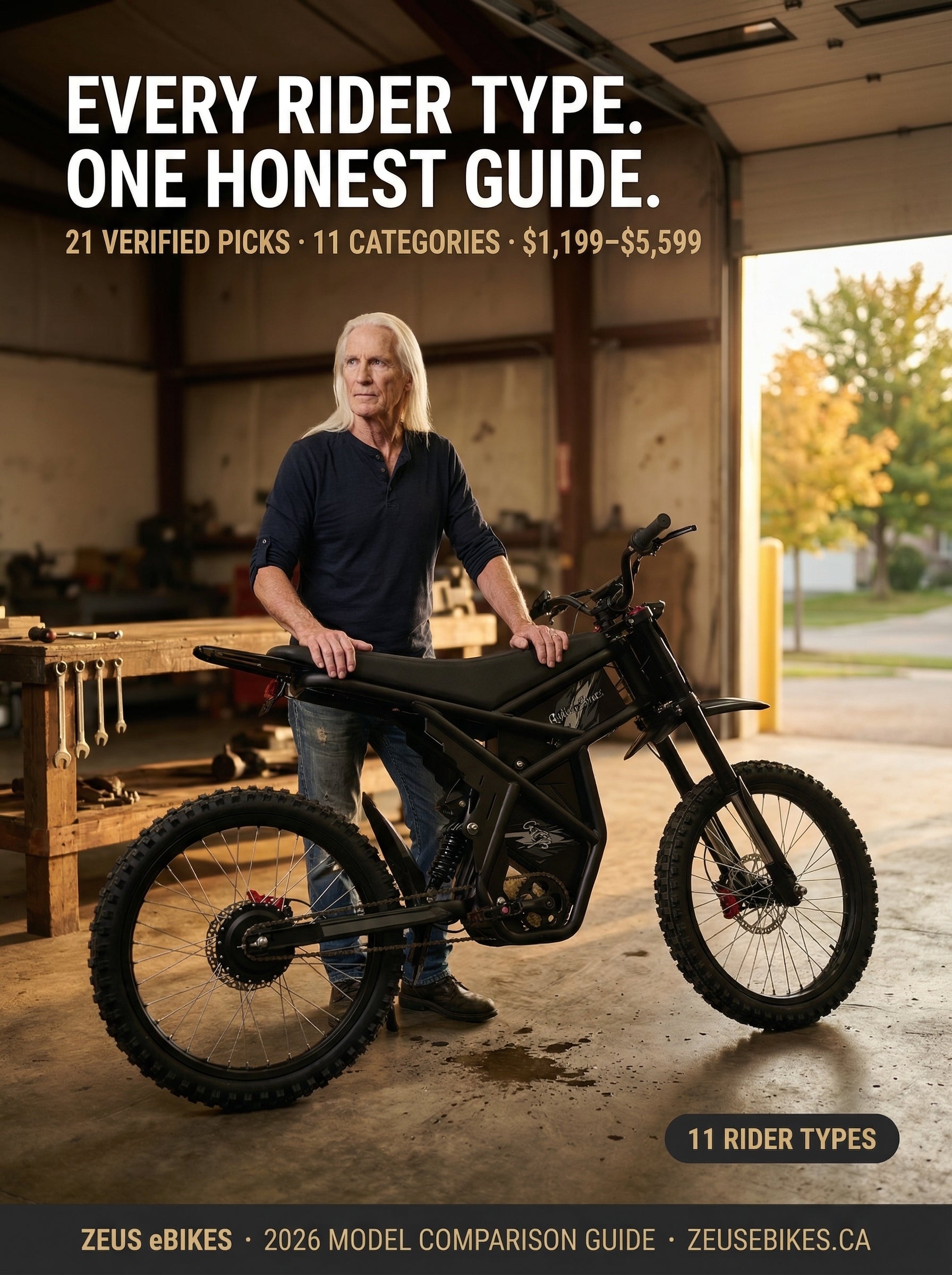 Best eBike by Rider Type Canada (2026): 21 Picks, $1,299–$5,599 — cover photo · Zeus eBikes Canada