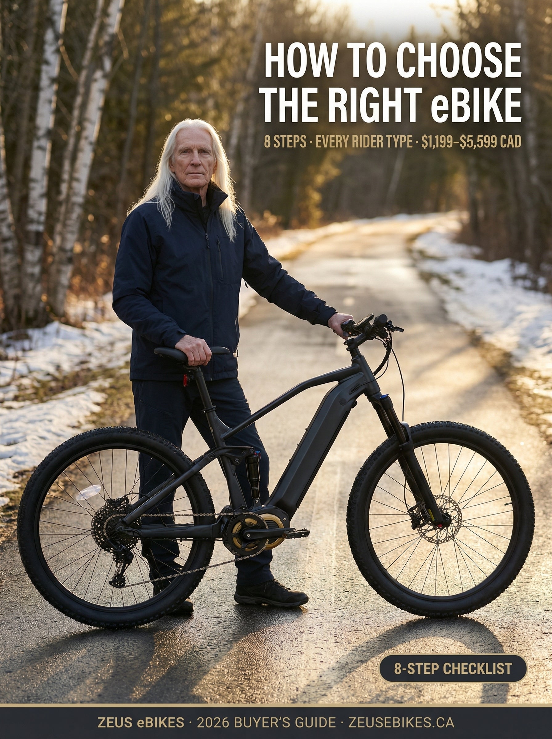 How to Choose an Electric Bike in Canada (2026): 8-Step Checklist — cover photo · Zeus eBikes Canada