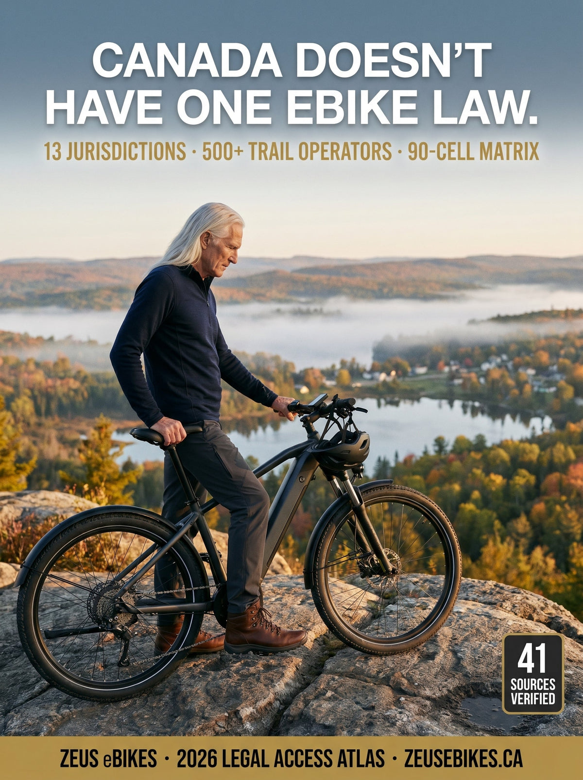 Canadian eBike Legal Access Atlas 2026: Where You Can Ride, by Bike Type and Province — cover photo · Zeus eBikes Canada