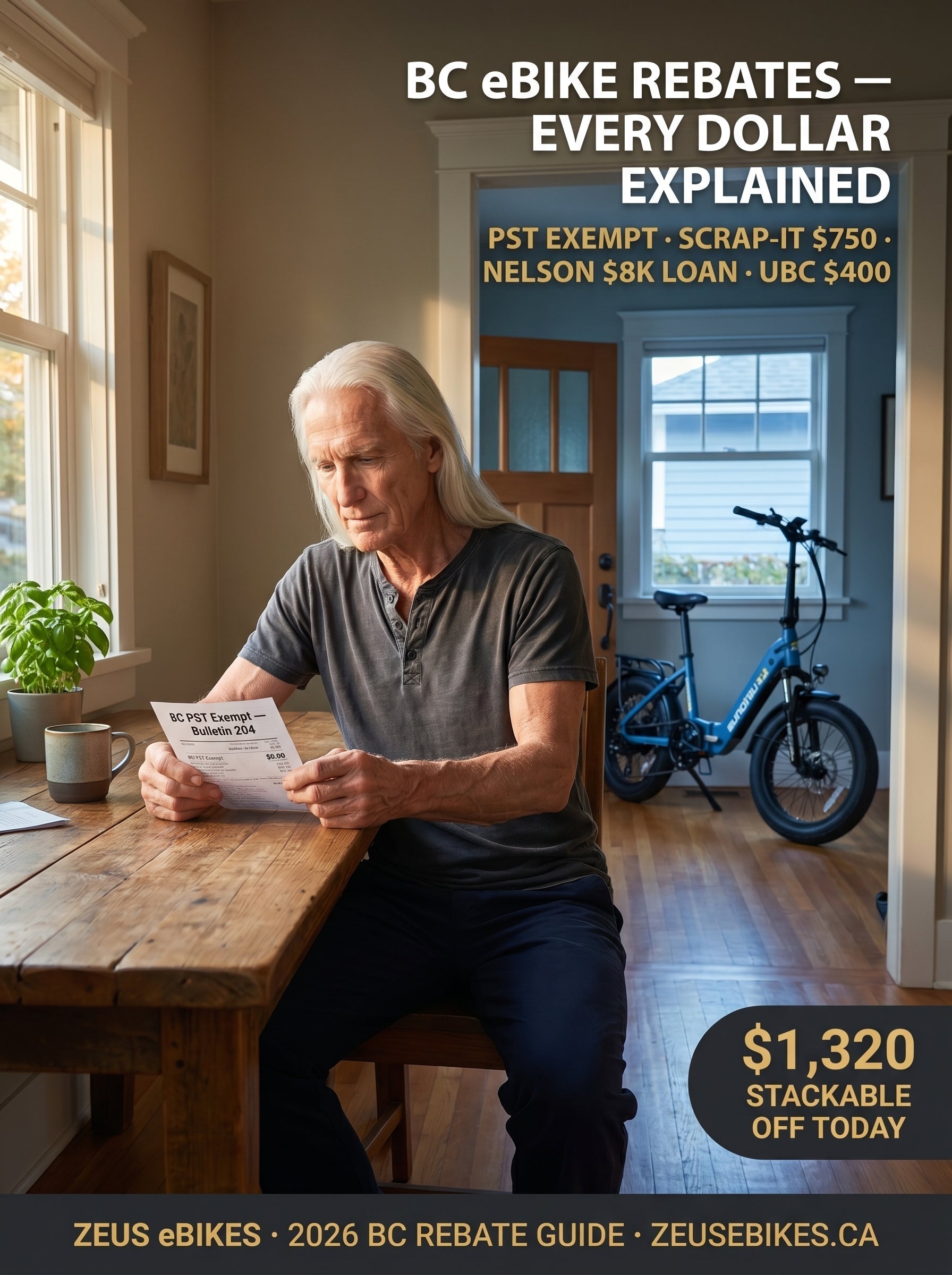 BC eBike Rebate 2026: PST Exemption, Nelson $8K Loan, UBC $400 — Every Active Program, Every Closed One — cover photo · Zeus eBikes Canada