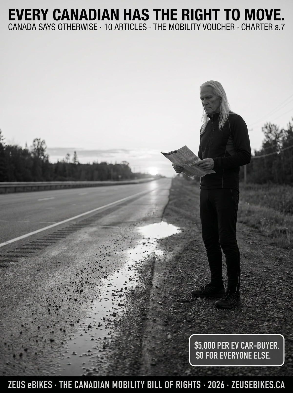 The Canadian Mobility Bill of Rights (2026): 10 Articles, the Mobility Voucher Remedy, and the Constitutional Case for Movement as a Right — cover photo · Zeus eBikes Canada