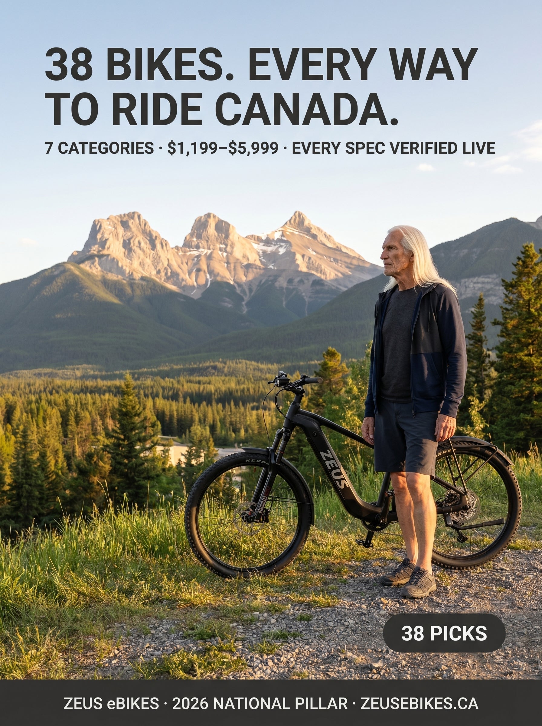 eBike Canada 2026 — 38 verified picks across 7 categories; Zeus eBikes national pillar