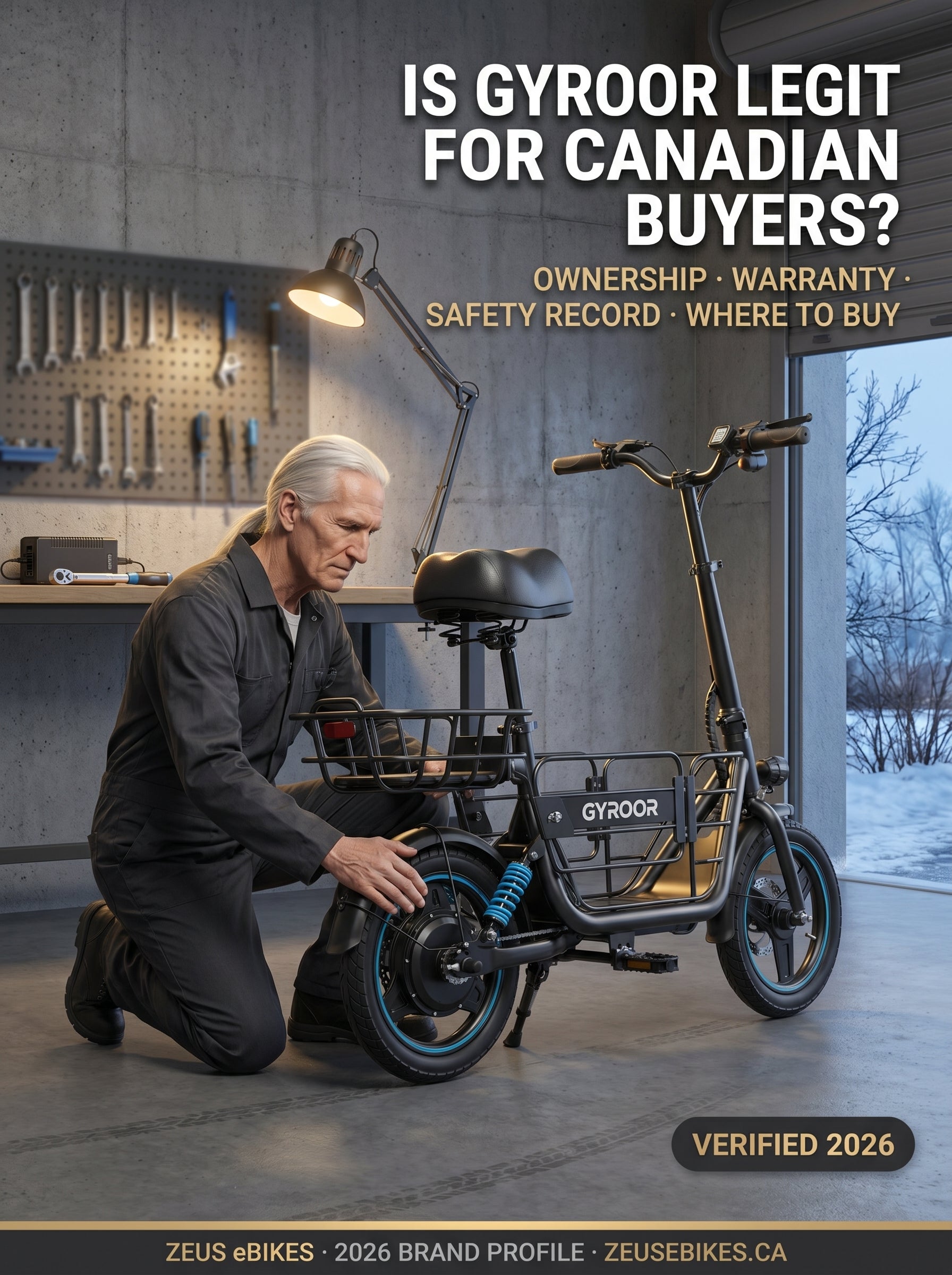 Zeus eBikes verified brand profile of Gyroor eBikes Canada 2026 — is Gyroor legit for Canadian buyers? Ownership, warranty, safety record
