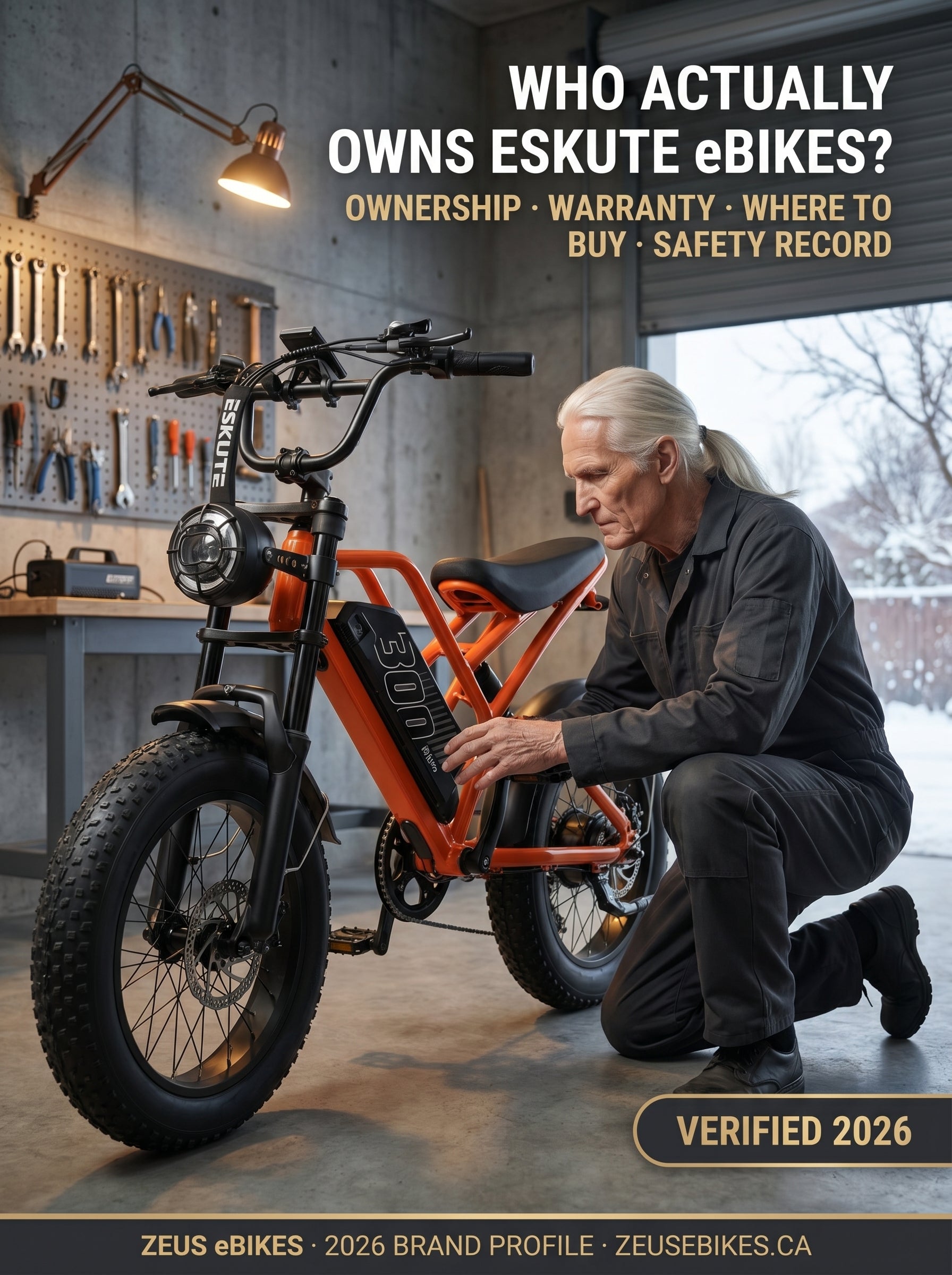 Zeus eBikes verified brand profile of eskute eBikes Canada 2026 — who owns Eskute? Ownership, warranty, where to buy