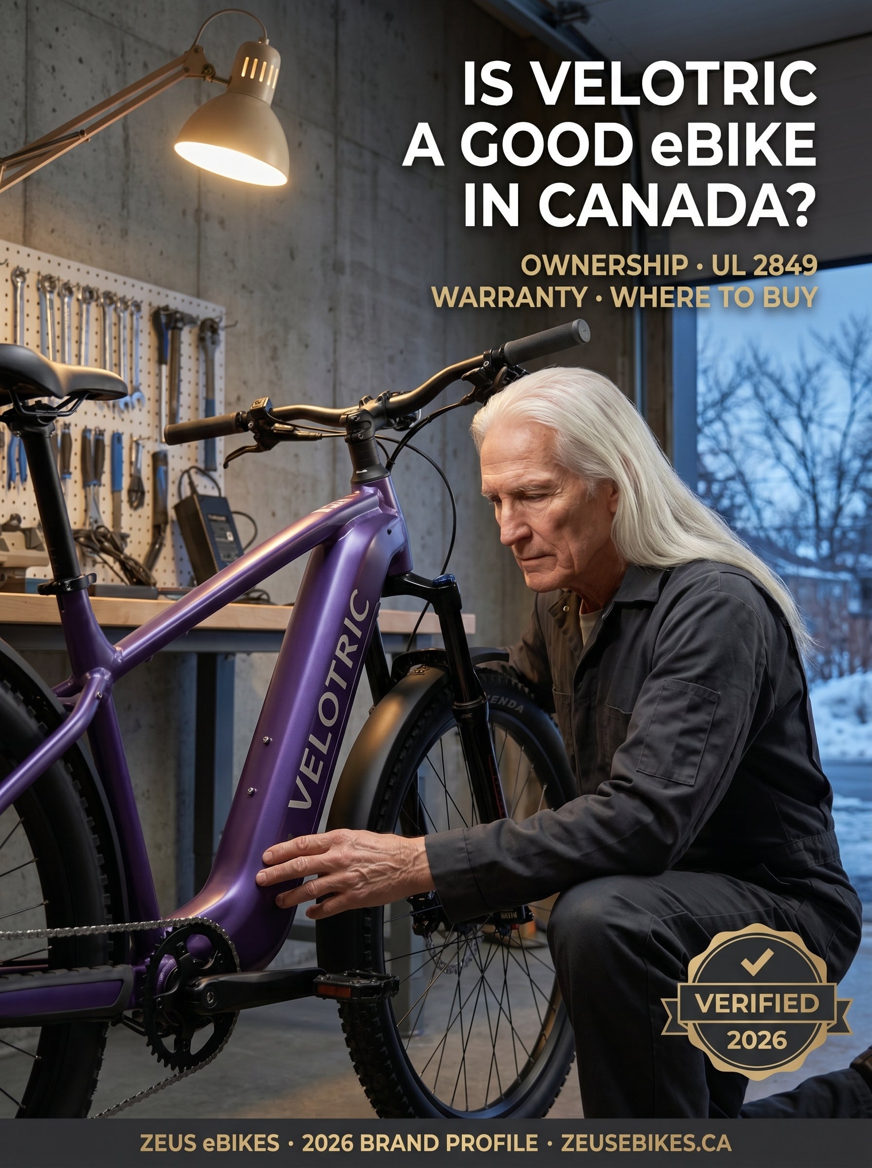 Zeus eBikes 2026 verified brand profile of Velotric Canada β battery cell discrepancy, 300-cycle warranty cap, UL 2849 certification, Canadian dealer network