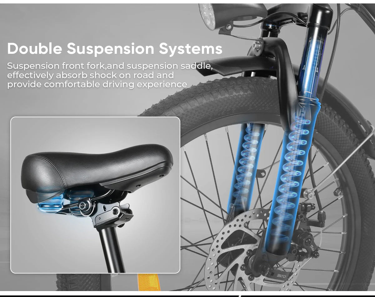 SAMEBIKE CY20 Folding Commuter Electric Bike (350W, 36V 13Ah, 20")