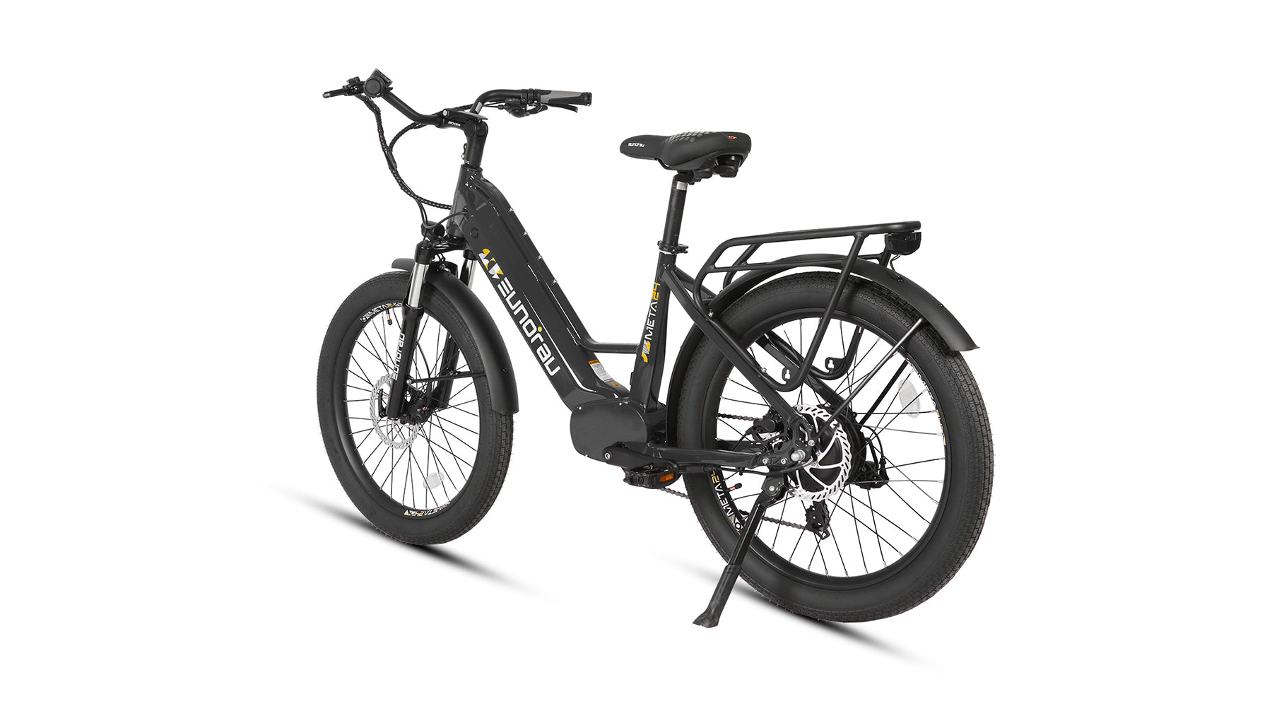 Eunorau Meta 24 step-through commuter electric bike — 500W rear hub motor, torque sensor, 48V 720Wh Samsung battery, 24x3.0 Innova tyres, hydraulic disc brakes — Zeus eBikes Canada