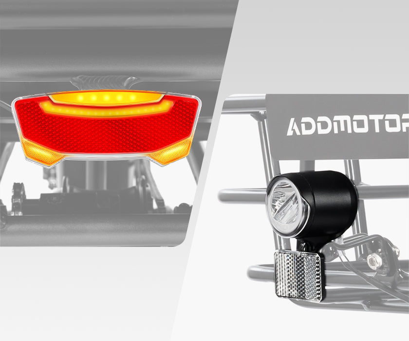 Greattan L headlight and tail light, Addmotor's EB 2.0 lighting system (image: Addmotor)