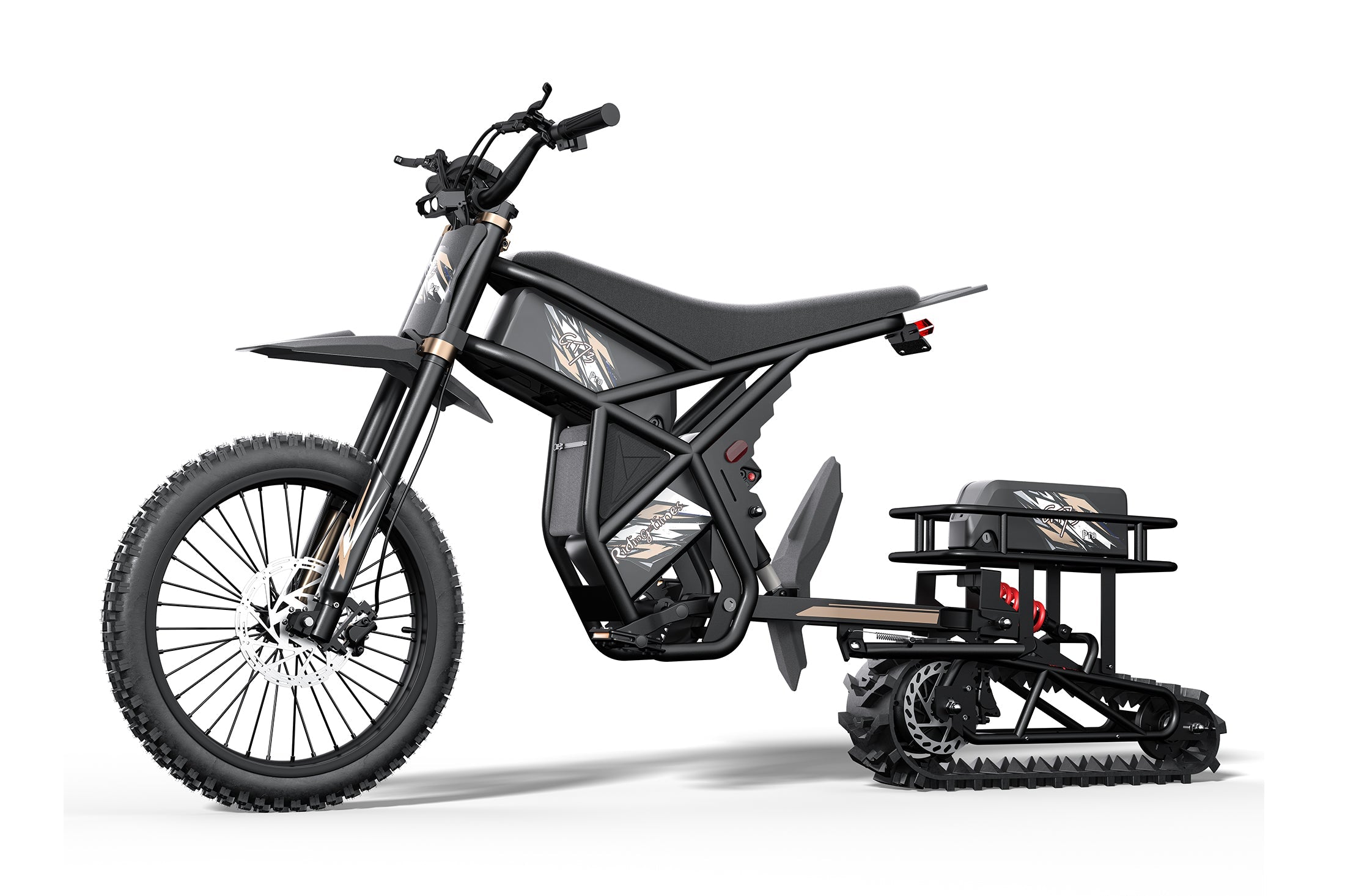 Riding Times snow track kit rear track and drive assembly detail — Zeus eBikes Canada