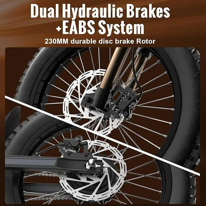 GT73 Electric Motorbike (Dual Battery 48V 18.2Ah×2, 2400W Peak, 25” Off-Road Tires)