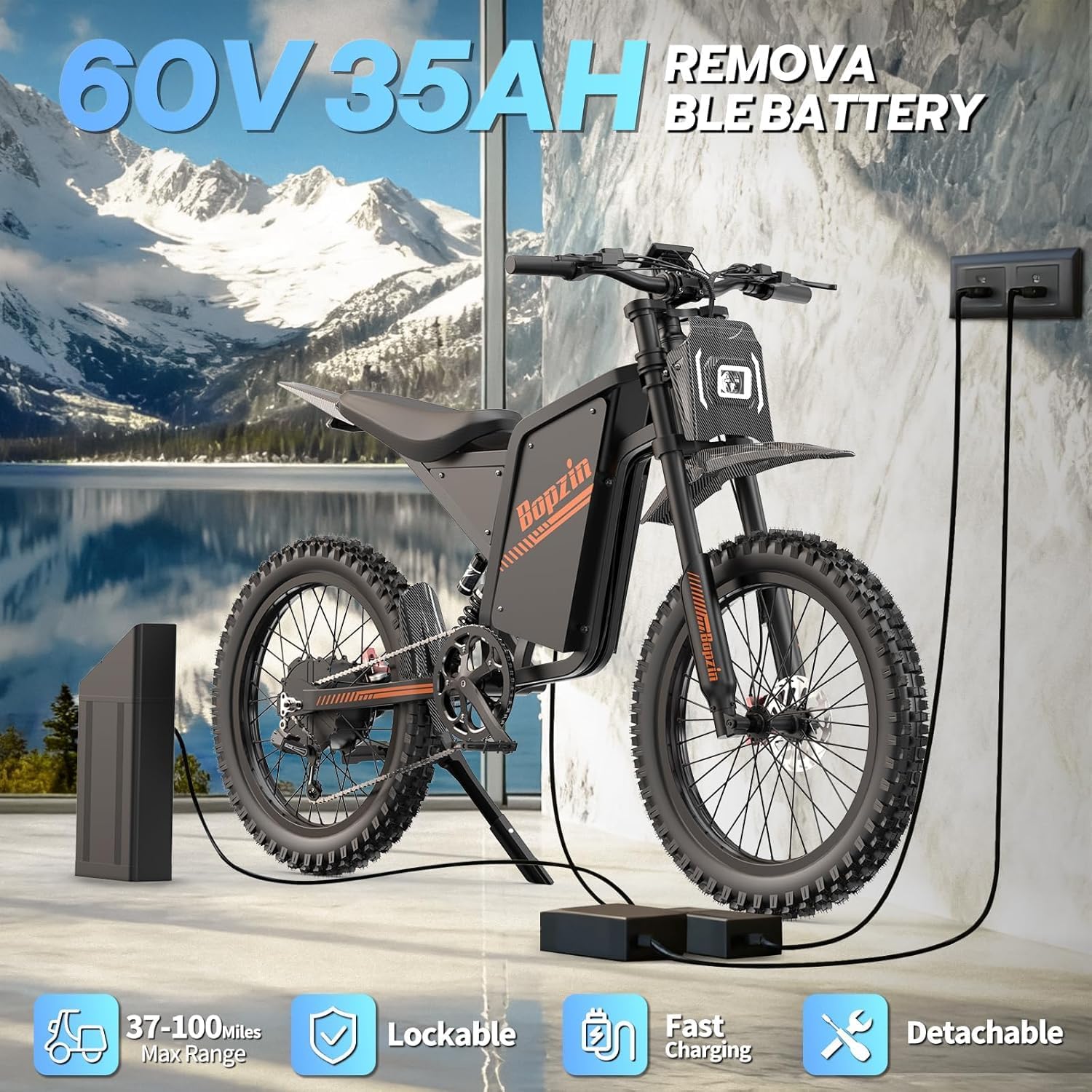 YVY Q8 Long Range Electric Motorbike — 60V, 2,100 Wh