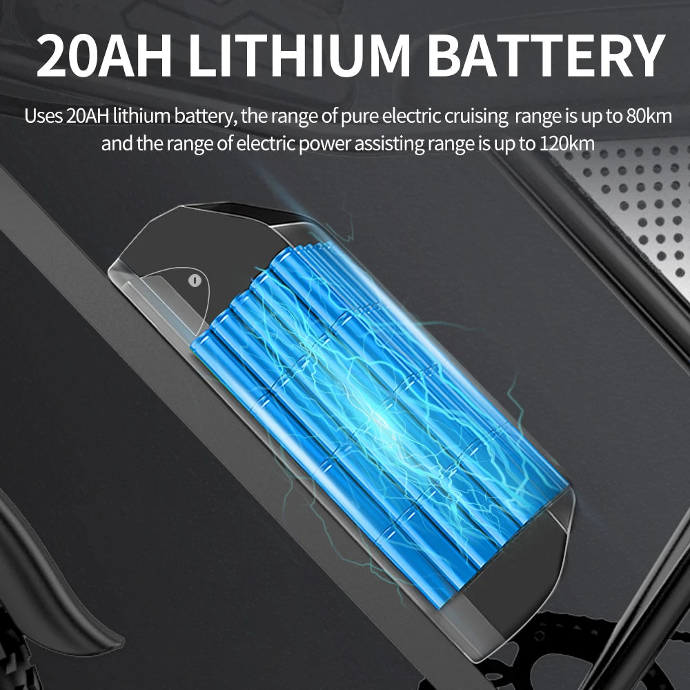 Ridstar Q20 — 1500W Fat Tire Retro eBike (48V 20Ah, Full Suspension)