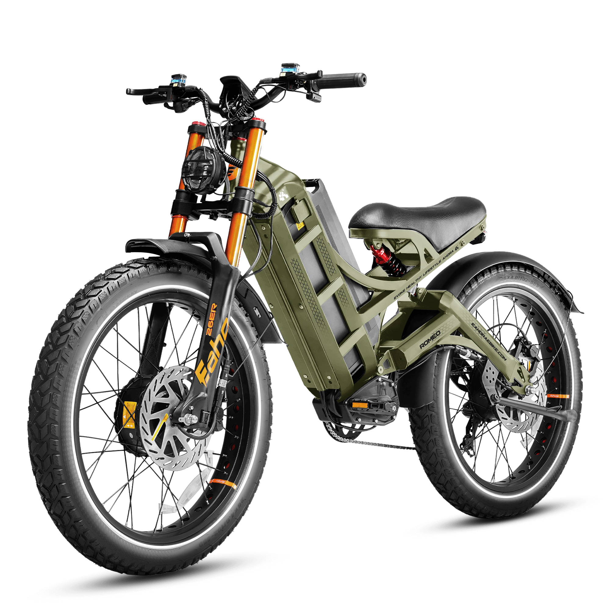 Eahora Romeo Pro III dual-motor AWD electric bike in Green, left side view — Zeus eBikes Canada