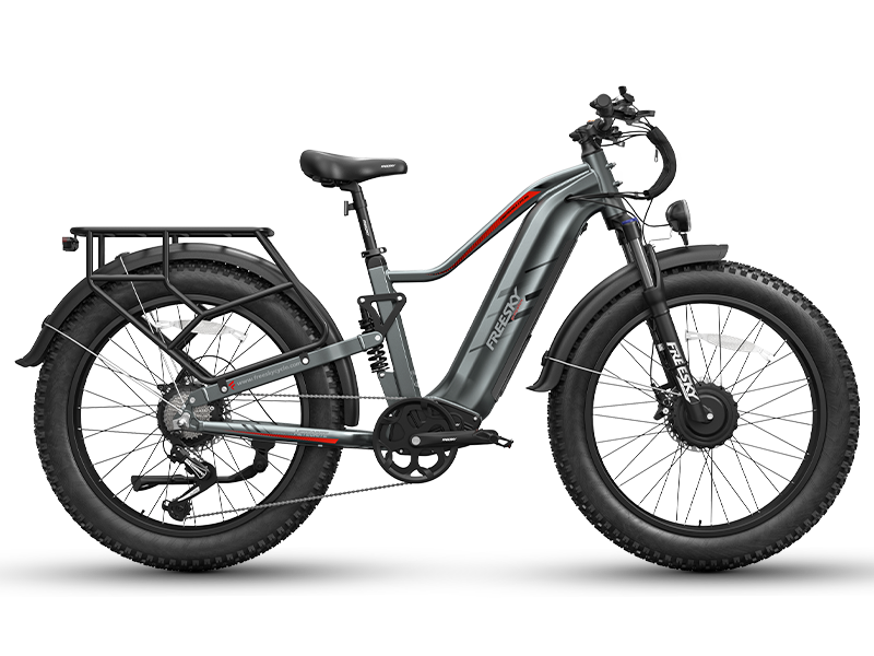 Freesky Eurostar Turbo M-410 in gray, side profile — Zeus eBikes Canada