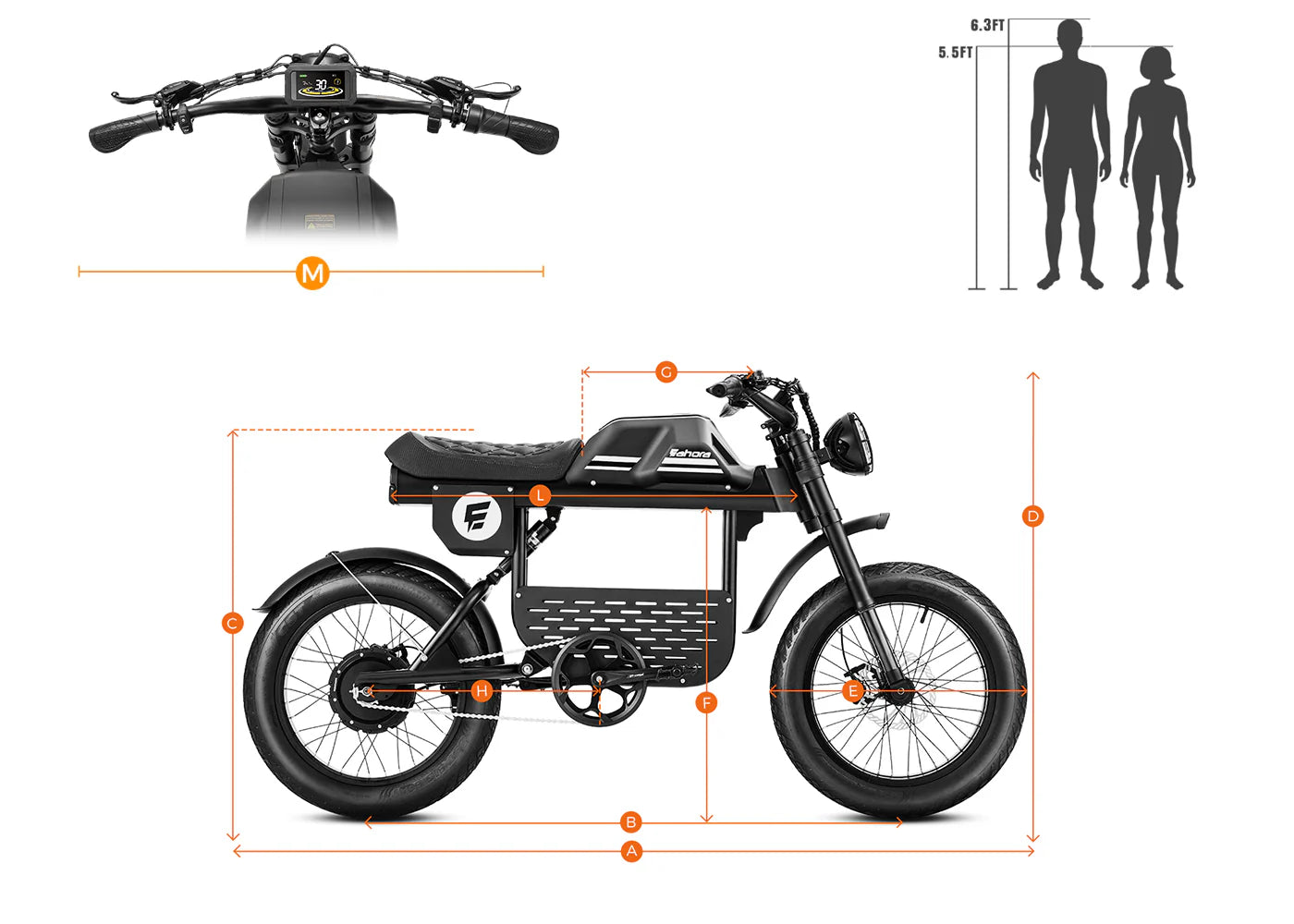 Eahora FT-01 Max 2025 Moped-Style Electric Bike (48V 30Ah, 500W, Hydraulic Brakes)