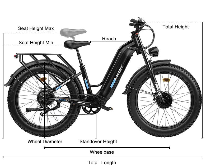 FREESKY Ranger M-540 Dual-Motor Step-Thru Electric Bike (48V 25Ah, 3500W Peak)