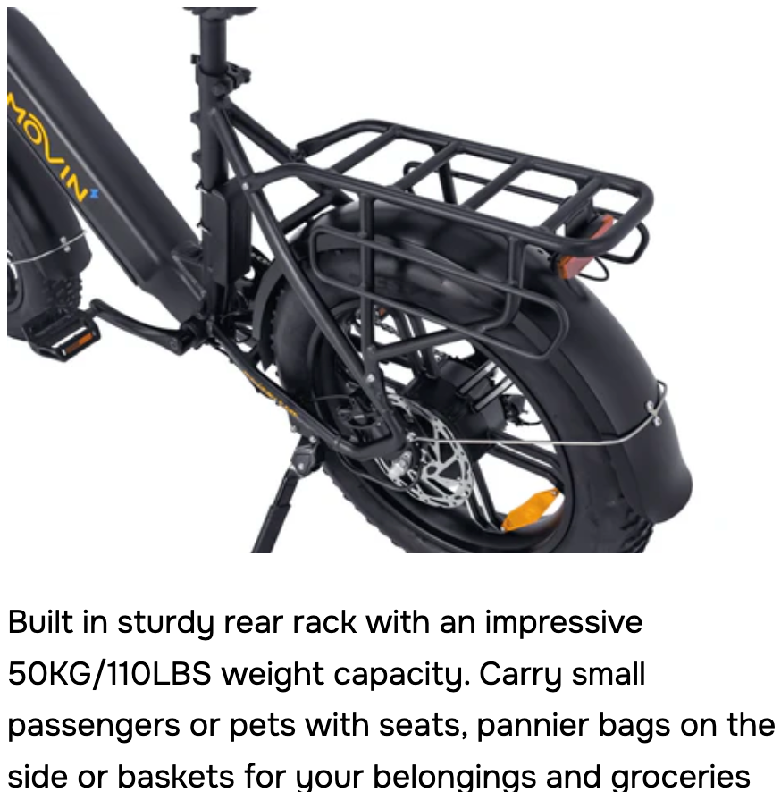 Movin Pulse Fat Tire Delivery E-Bike (500W, Dual-Battery Options, 50kg Rack, 32 km/h)
