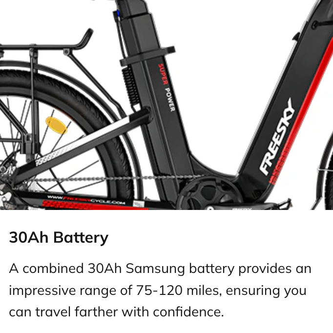 Freesky NOVA B-360 Dual-Battery Step-Thru Electric Bike