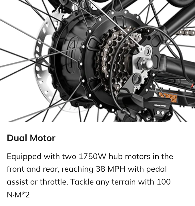 FREESKY Ranger M-540 Dual-Motor Step-Thru Electric Bike (48V 25Ah, 3500W Peak)