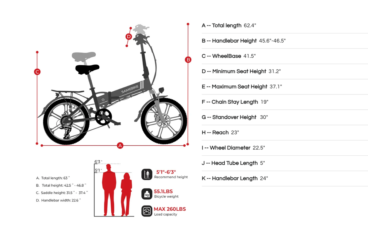 Samebike 20LVXD30-II Folding Electric Bike