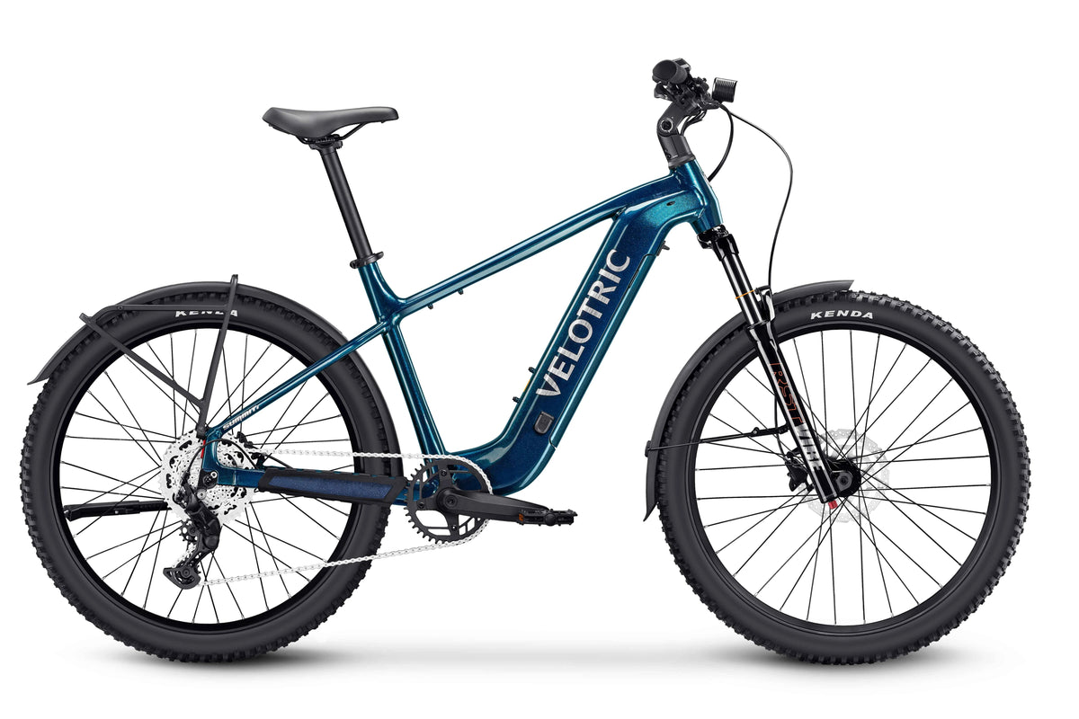 Velotric Summit 2 hybrid hardtail e-bike in Ocean Blue, side view — Zeus eBikes Canada