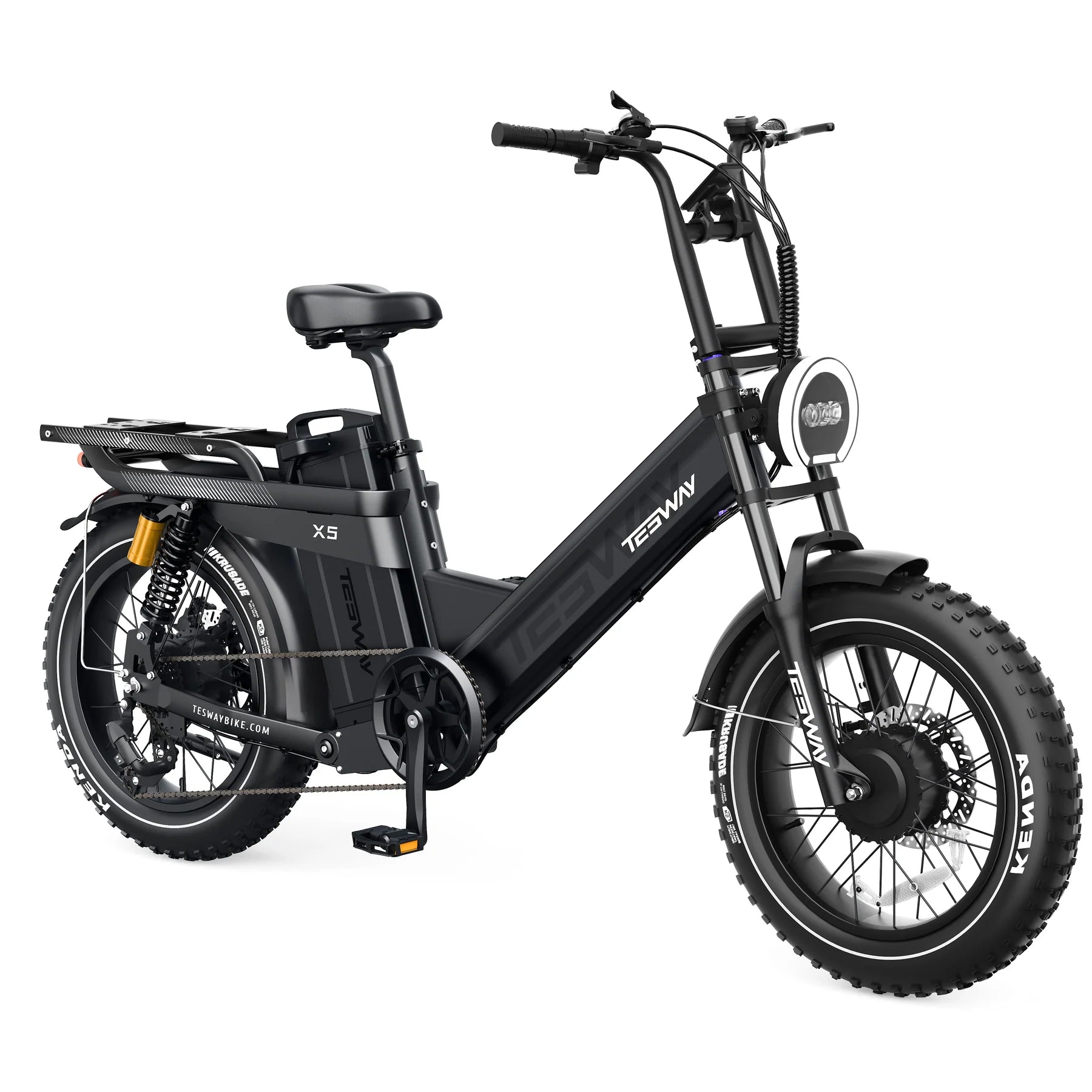 TESWAY X5 AWD Dual Motor Step-Thru Electric Bike (52V 60Ah, 3600W Peak)