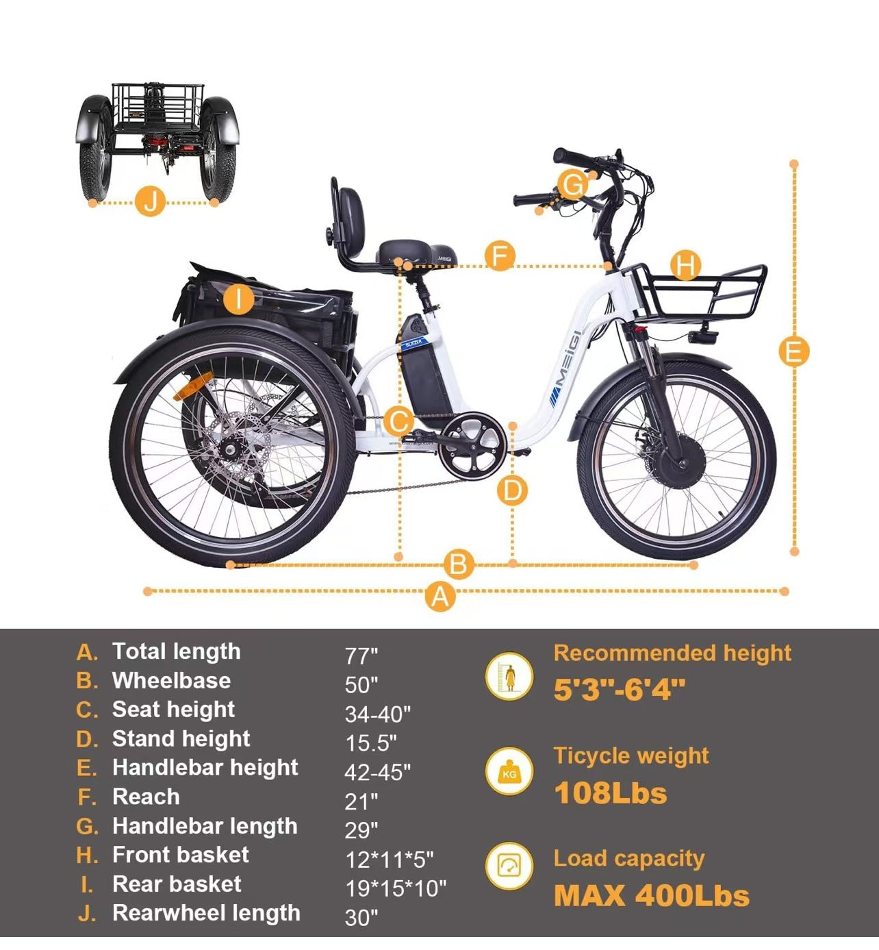 Meigi Blazer 750W Electric Trike