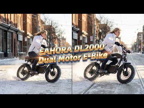 Load video: Eahora DL2000 Dual Motor Moped-Style Electric Bike (52V 30Ah)