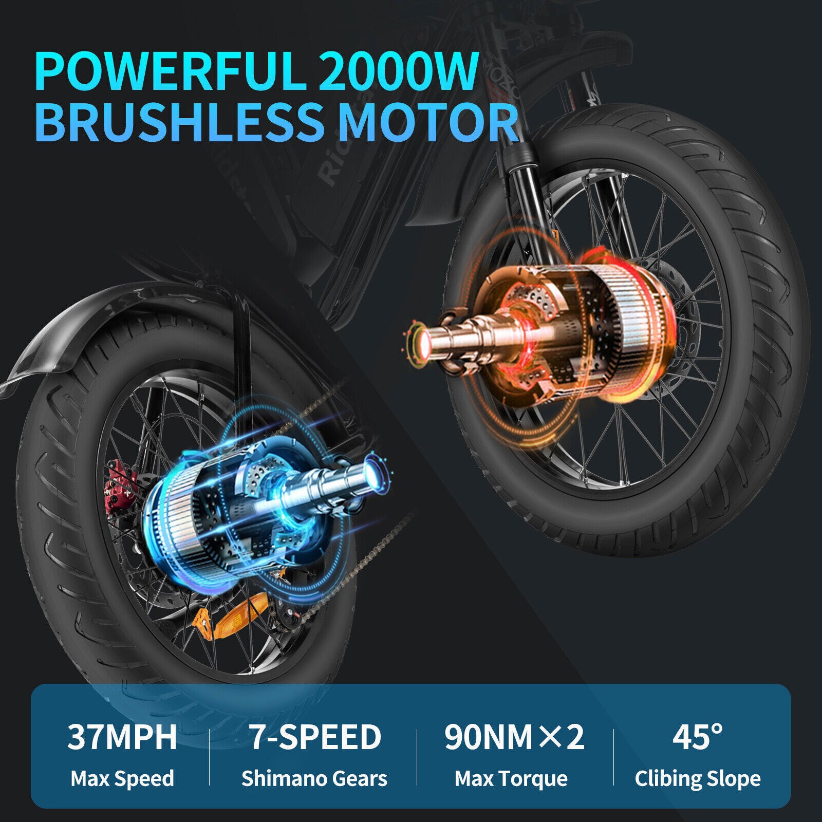 Ridstar Q20 Pro Dual Motor 2000W Retro Ebike