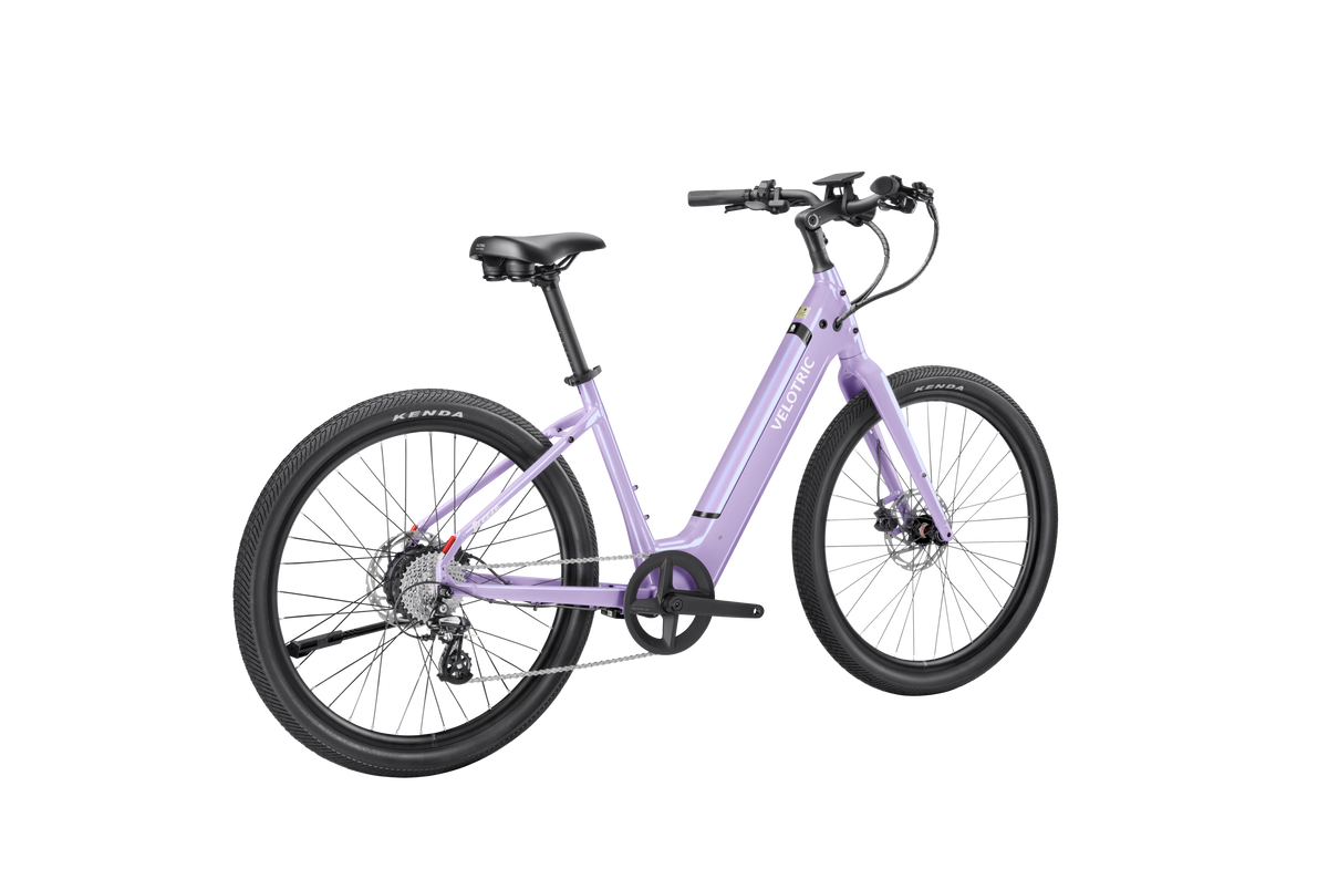 Velotric Breeze 1 in Violet Haze, rear three-quarter view — Zeus eBikes Canada