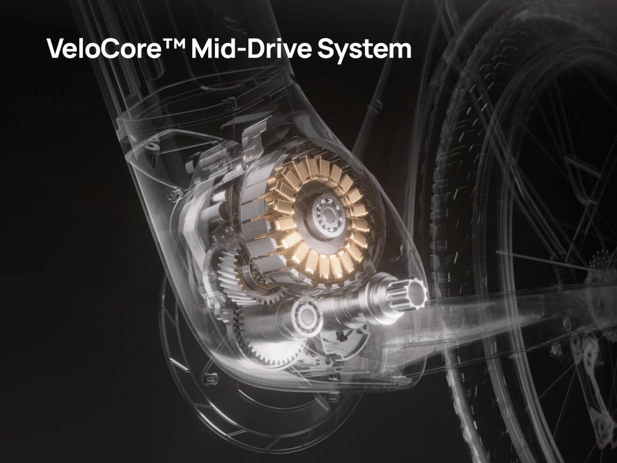 Velotric graphic of the VeloCore mid-drive motor on the Velotric Discover M — Zeus eBikes Canada