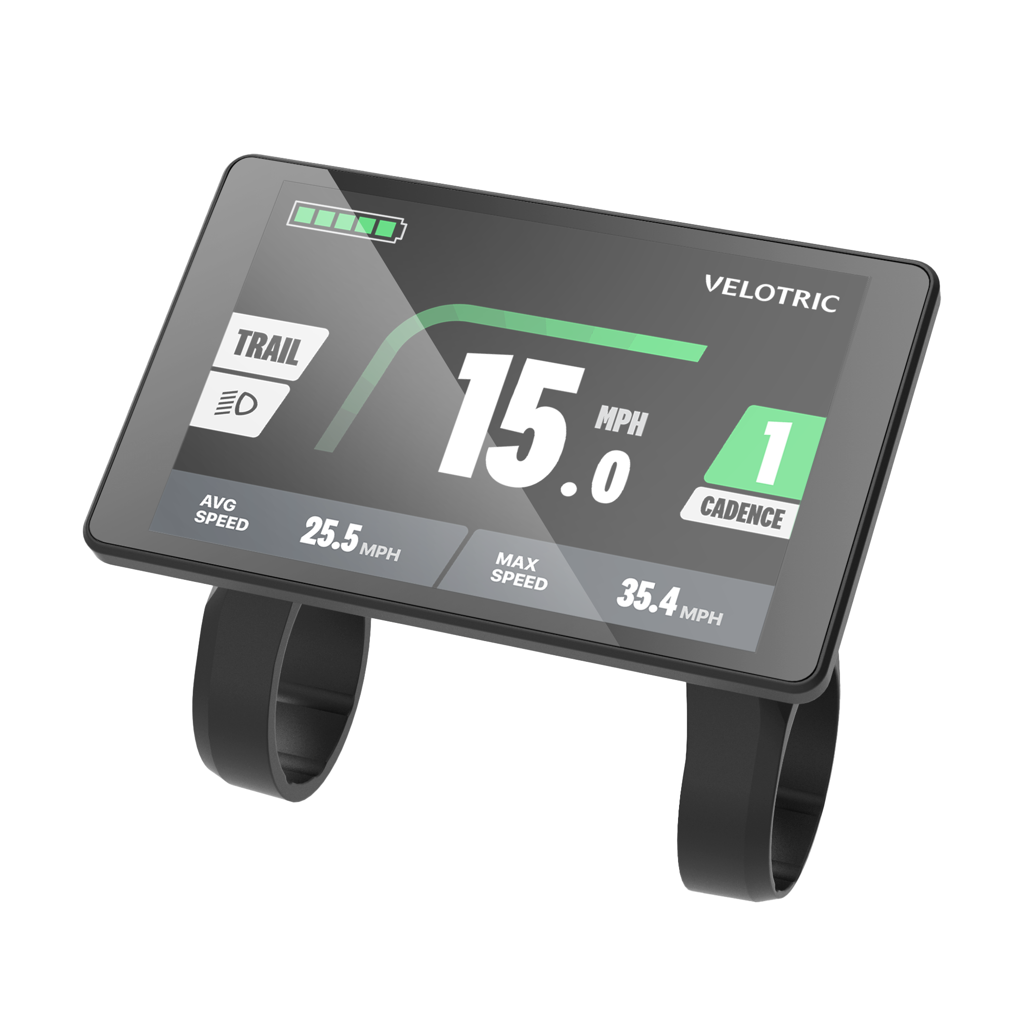 Velotric full-colour eBike display unit with handlebar clamp, the replacement display for the Velotric Fold 1 Plus