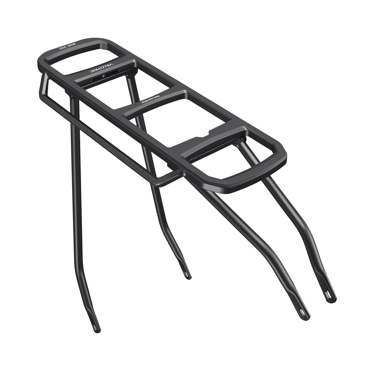 Velotric Tempo rear rack in black, a tubular MIK HD compatible cargo rack