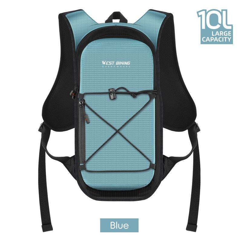 West Biking 10L hydration backpack in Blue, front view — Zeus eBikes Canada