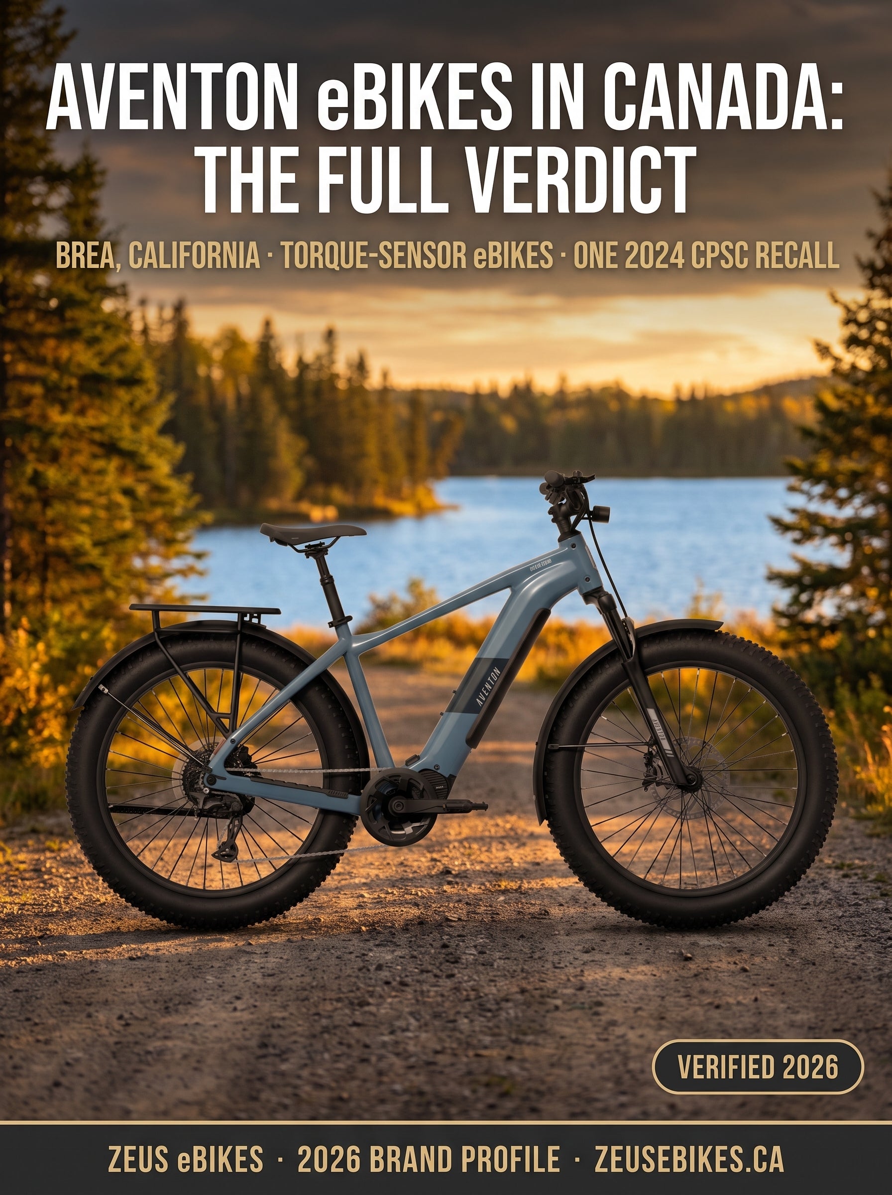 Aventon eBikes Canada — Aventure fat-tire electric bike, brand profile cover, verified 2026