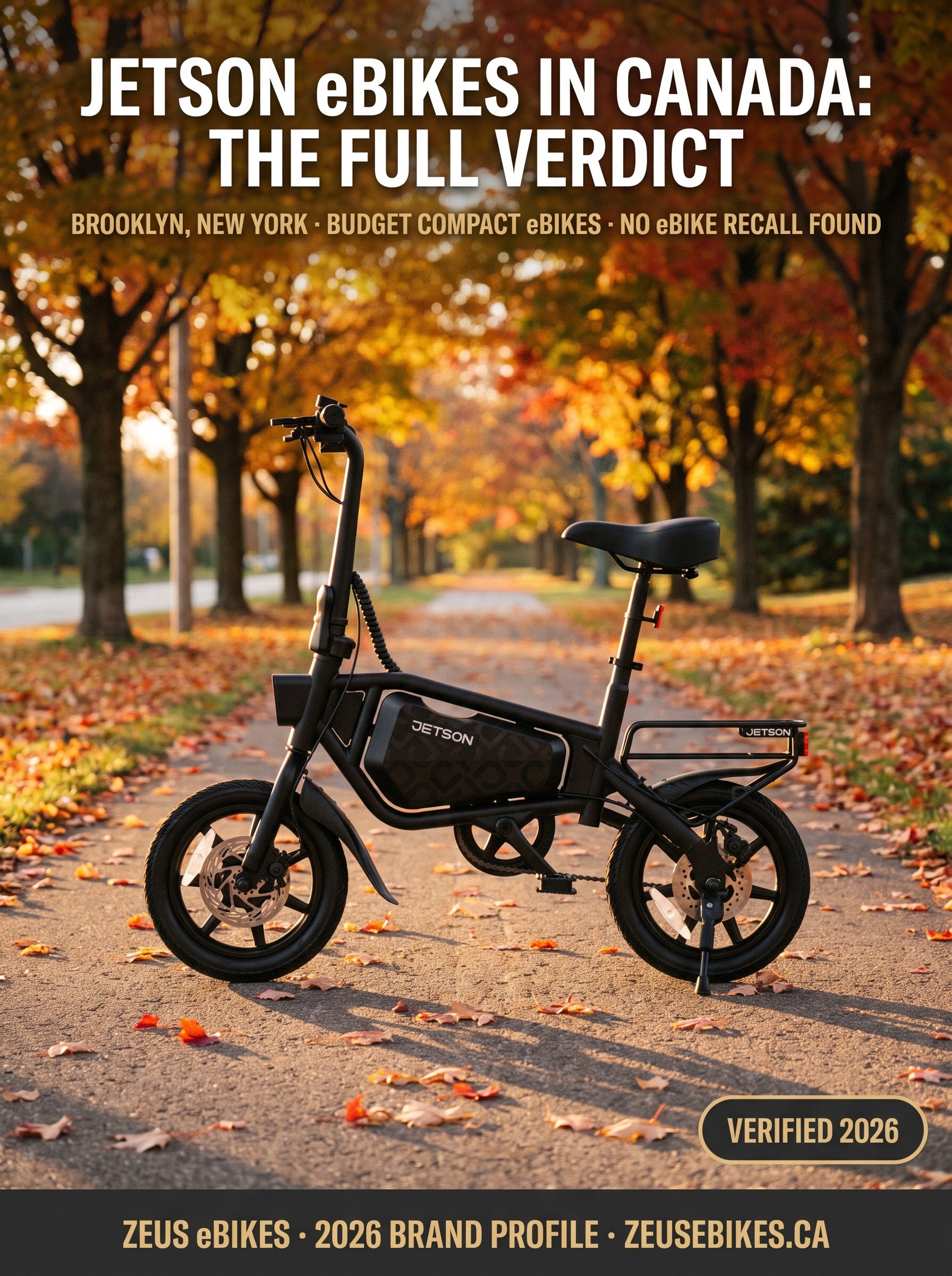 Jetson eBikes Canada — Bolt Pro X compact electric bike, brand profile cover, verified 2026